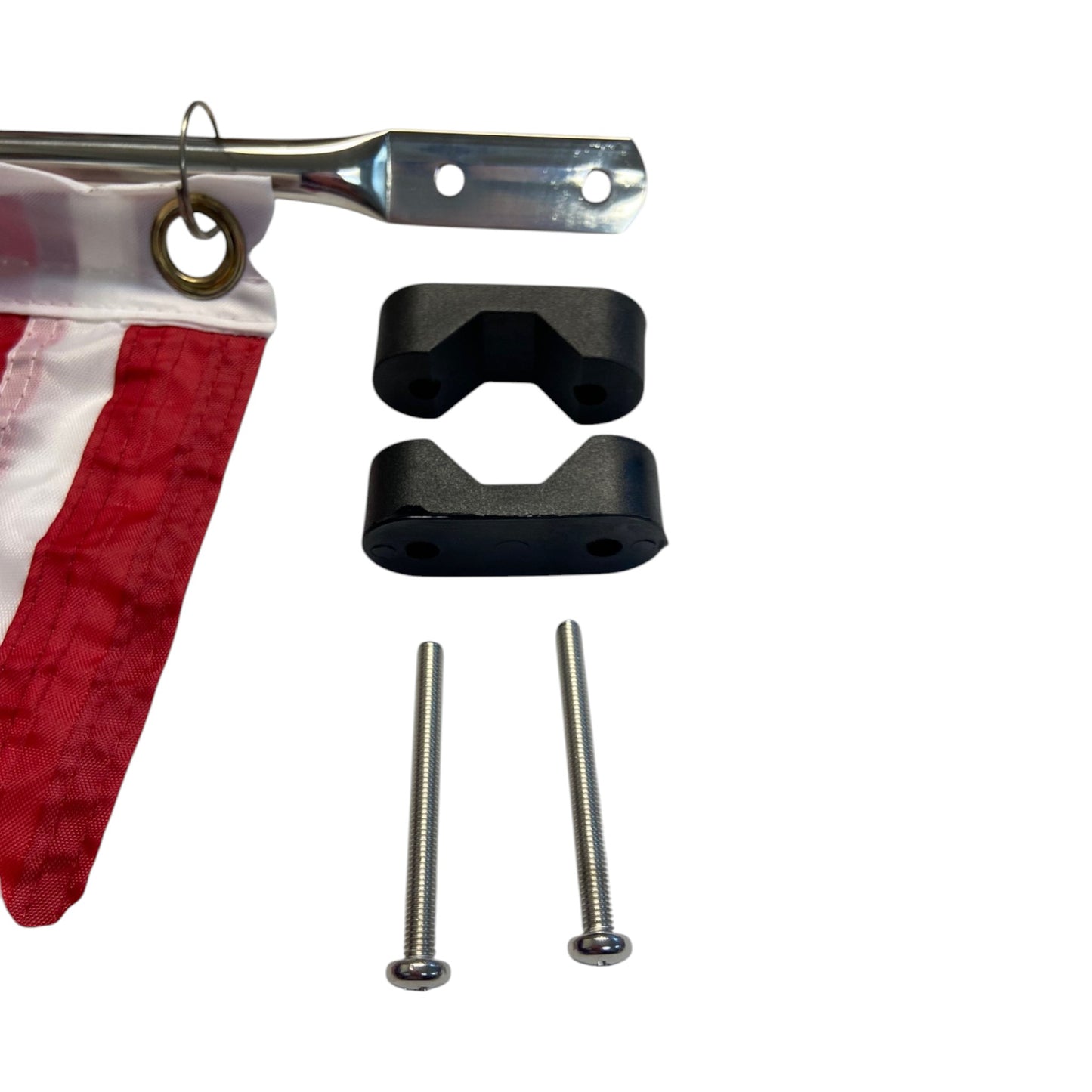 Pactrade Marine Boat American Flag USA 12"X18" Stainless Steel Pole Rail Mount 15-3/16"