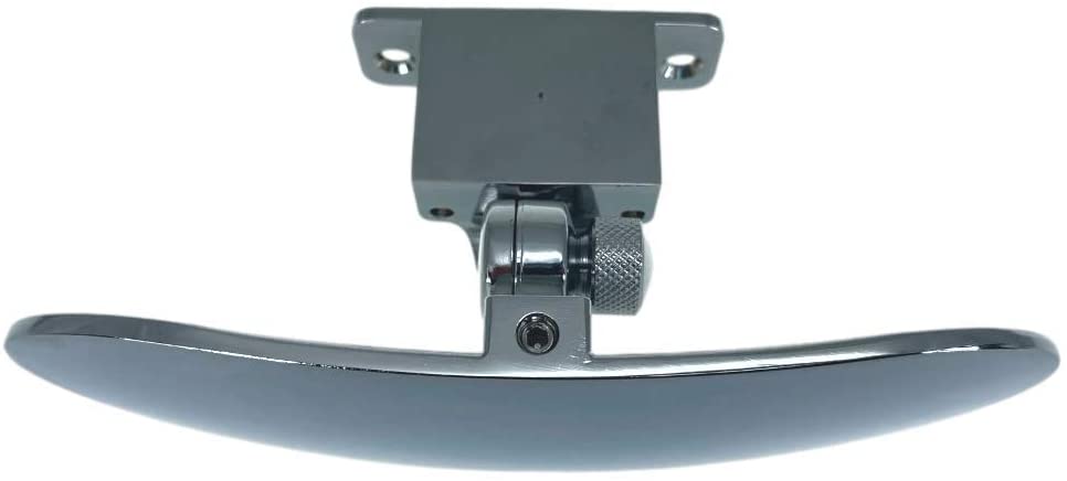 Pactrade Marine Boat Ski Wide Oval Convex Mirror Tinted Shatter Proof Chrome Plated Steel Deck Windshield Mounted Dash