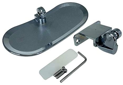 Pactrade Marine Boat Ski Wide Oval Convex Mirror Tinted Shatter Proof Chrome Plated Steel Deck Windshield Mounted Dash