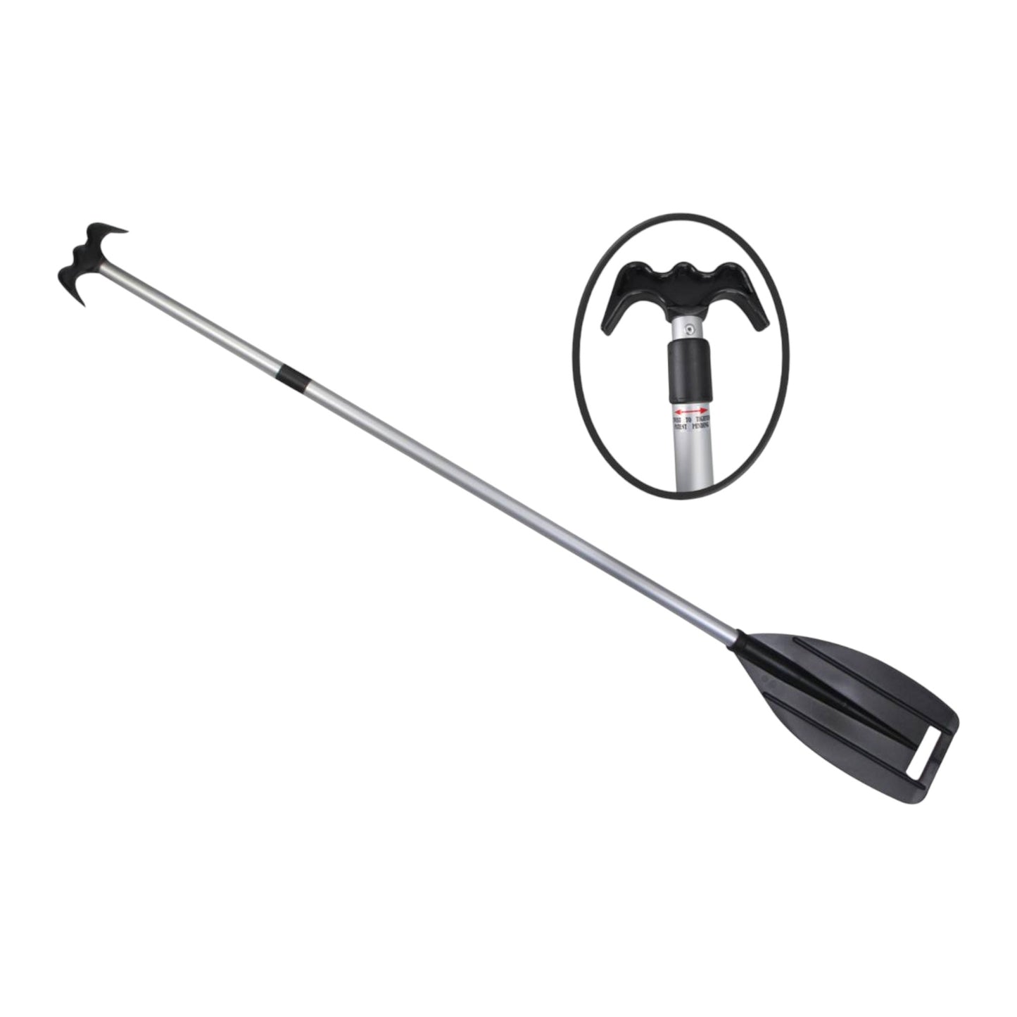 Pactrade Marine Boat Kayak Raft Floating Telescopic 45'' - 72'' Oar Paddle & Hook Anodized Aluminum Shaft
