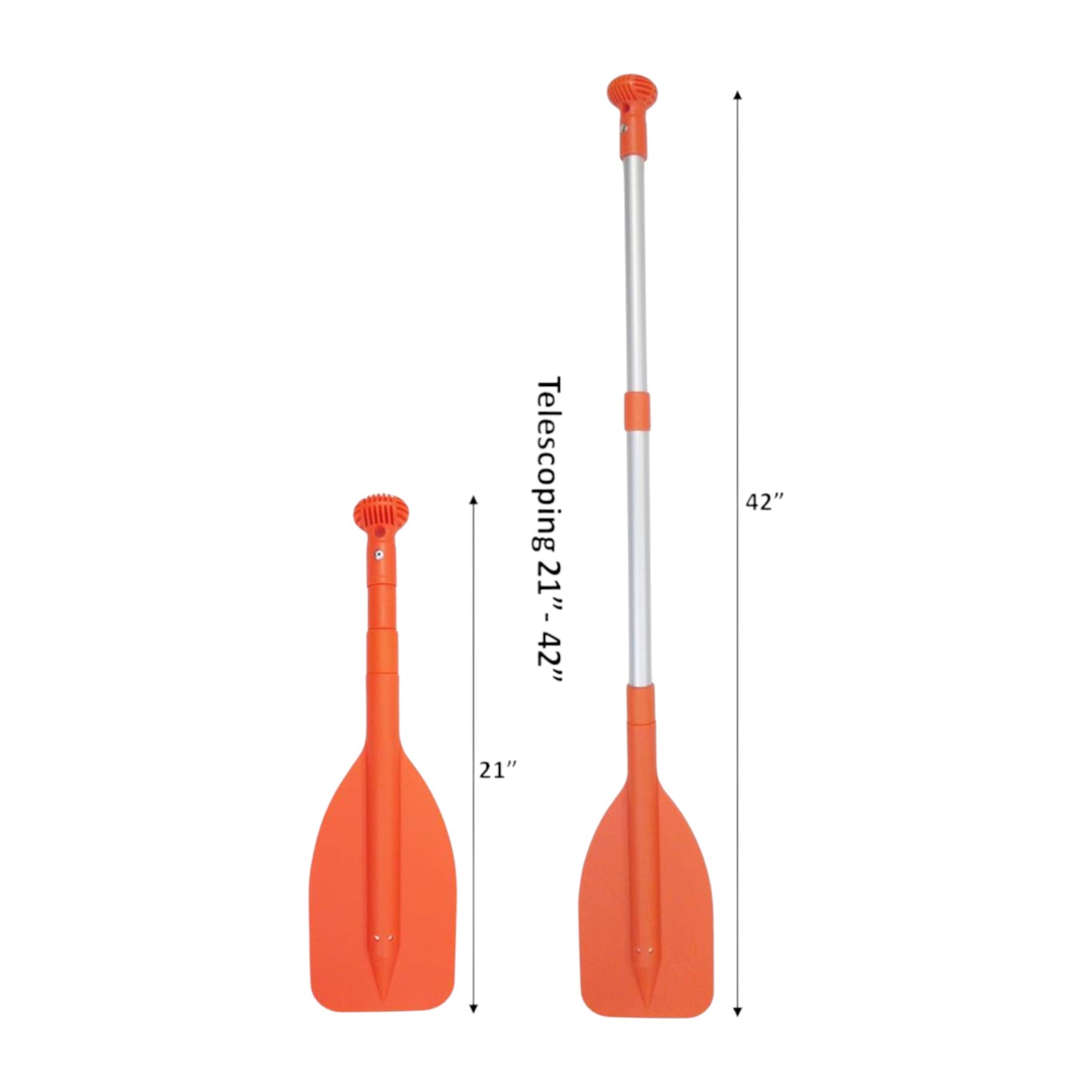 Pactrade Marine Boat Kayak Raft Mini Telescopic 22'' - 42'' Paddle Orange Blade Round Grip No Direction Limit New Design