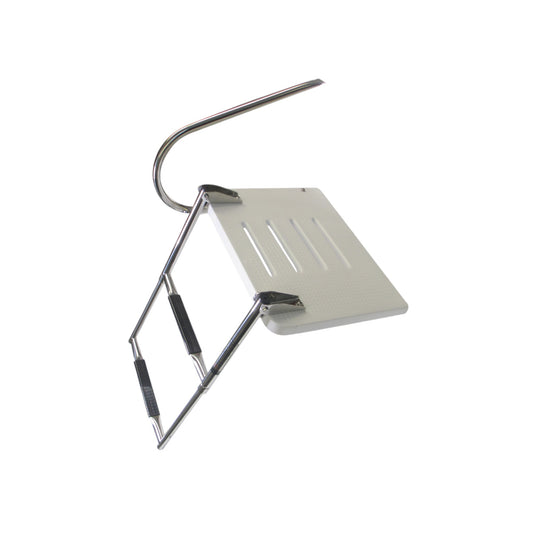 Pactrade Marine Boat Universal Swim Over Platform Mount Telescopic Ladder, 2 Step in/Outboard One Rail