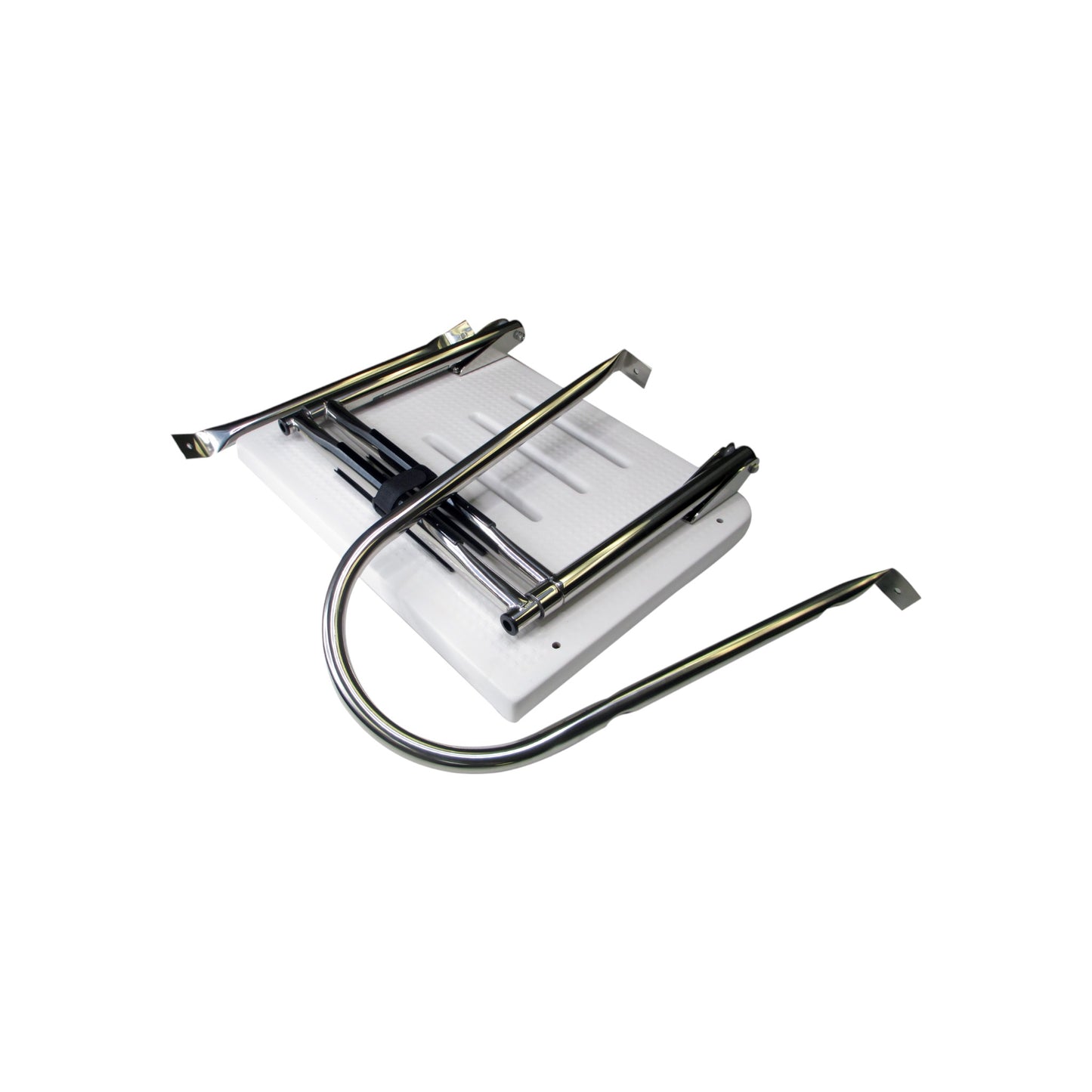 Pactrade Marine Boat Universal Swim Over Platform Mount Telescopic Ladder, 2 Step in/Outboard One Rail