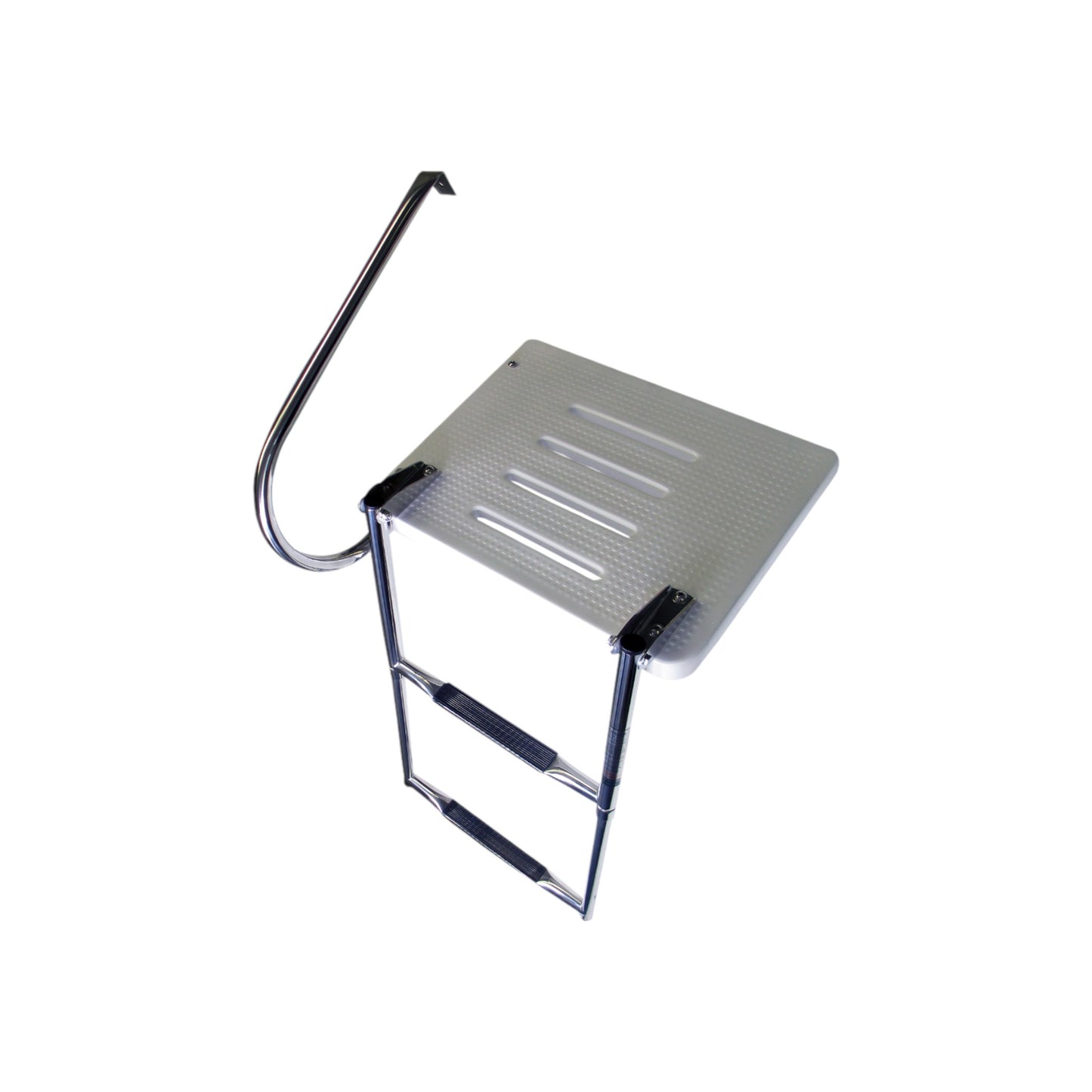 Pactrade Marine Boat Universal Swim Over Platform Mount Telescopic Ladder, 2 Step in/Outboard One Rail