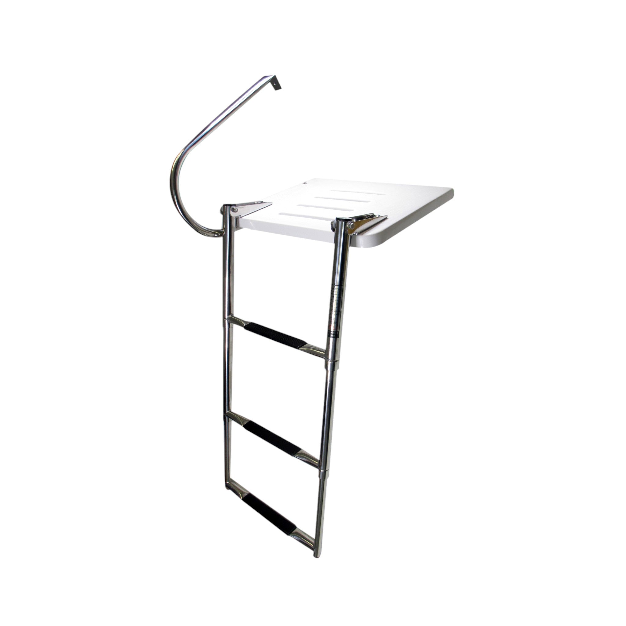 ABOVE PLATFORM TELESCOPIC 3 STEP LADDER IN STAINLESS STEEL - Boulters Chandlery - Foto 4