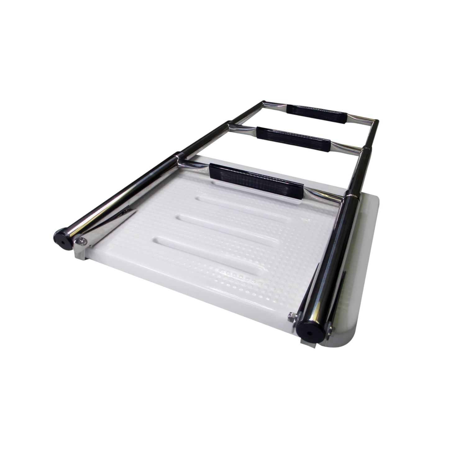 Pactrade Marine Boat Universal Swim Over Platform Mount Telescopic Ladder, 3 Step in/Outboard One Rail