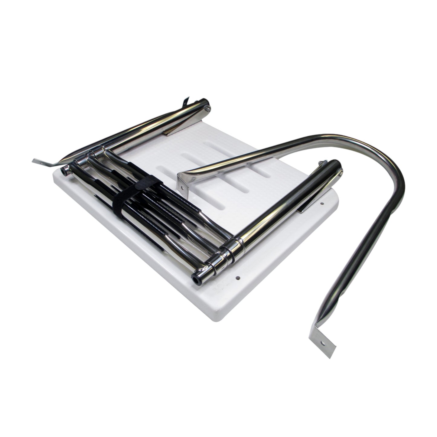 Pactrade Marine Boat Universal Swim Over Platform Mount Telescopic Ladder, 3 Step in/Outboard One Rail