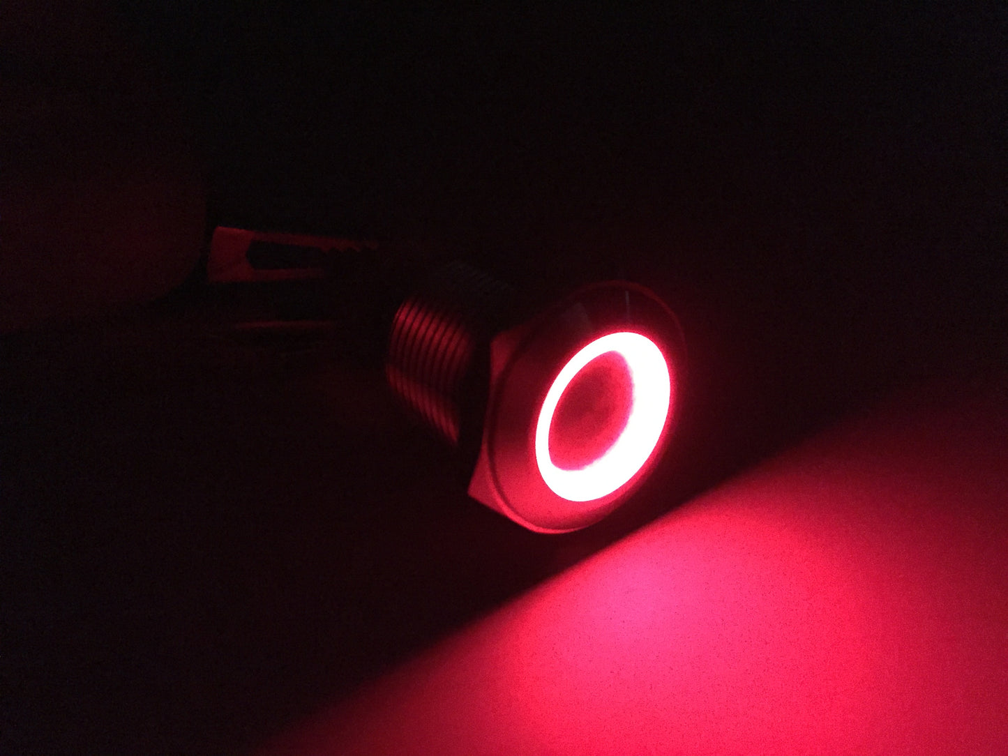 2 of Pactrade Marine SS304 Red LED Ultra Flush Light On-Off Push Switch Ring Button