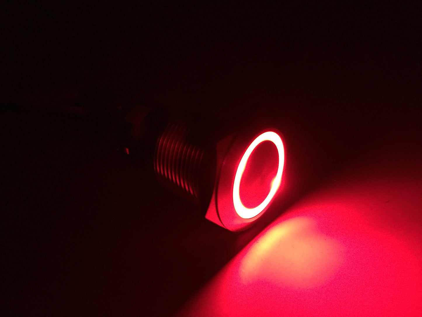 2 of Pactrade Marine Boat SS304 Red LED Flush Light Auto On-Off Push Switch Ring Button