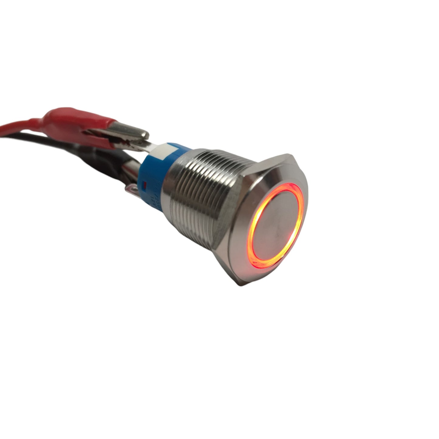 2 of Pactrade Marine Boat SS304 Red LED Flush Light Auto On-Off Push Switch Ring Button