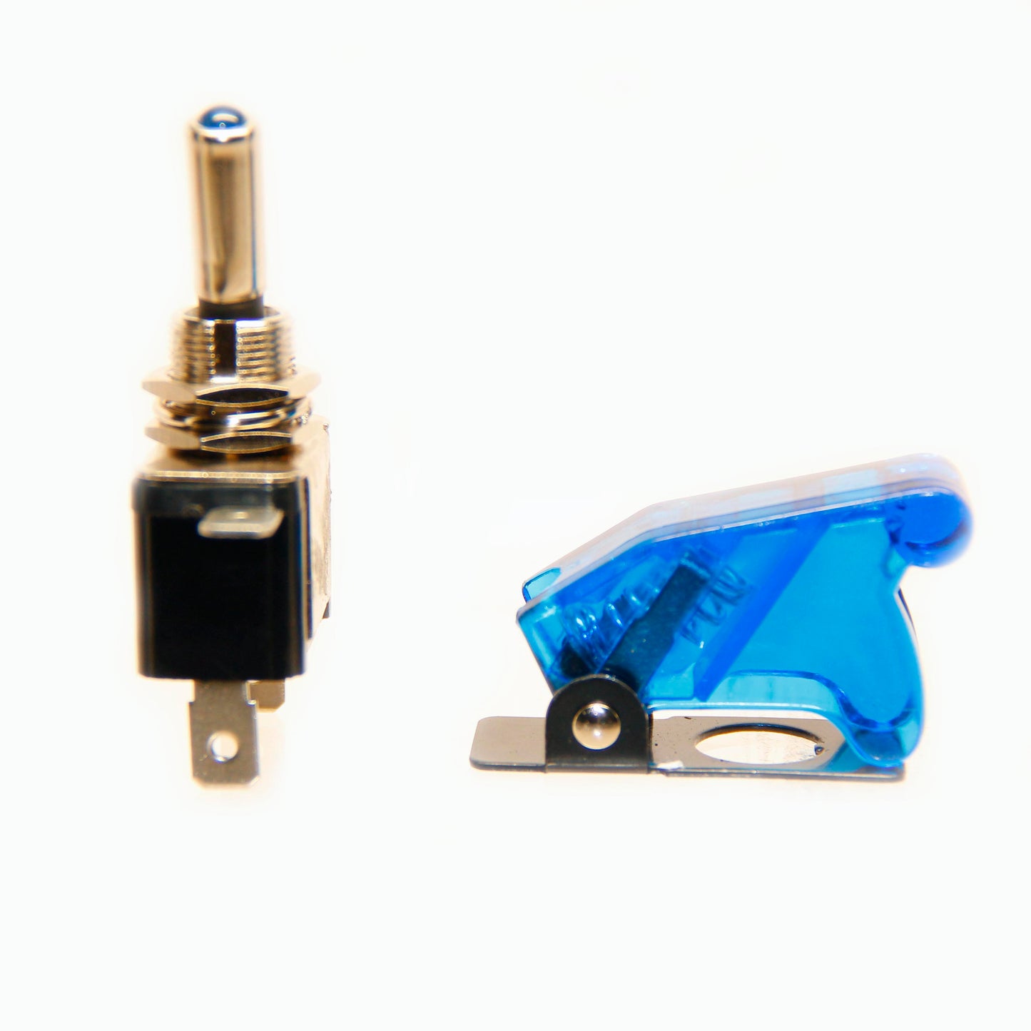 Pactrade Marine Blue Dot LED Toggle Switch, Blue Safety Switch Flip Cap Cover X5