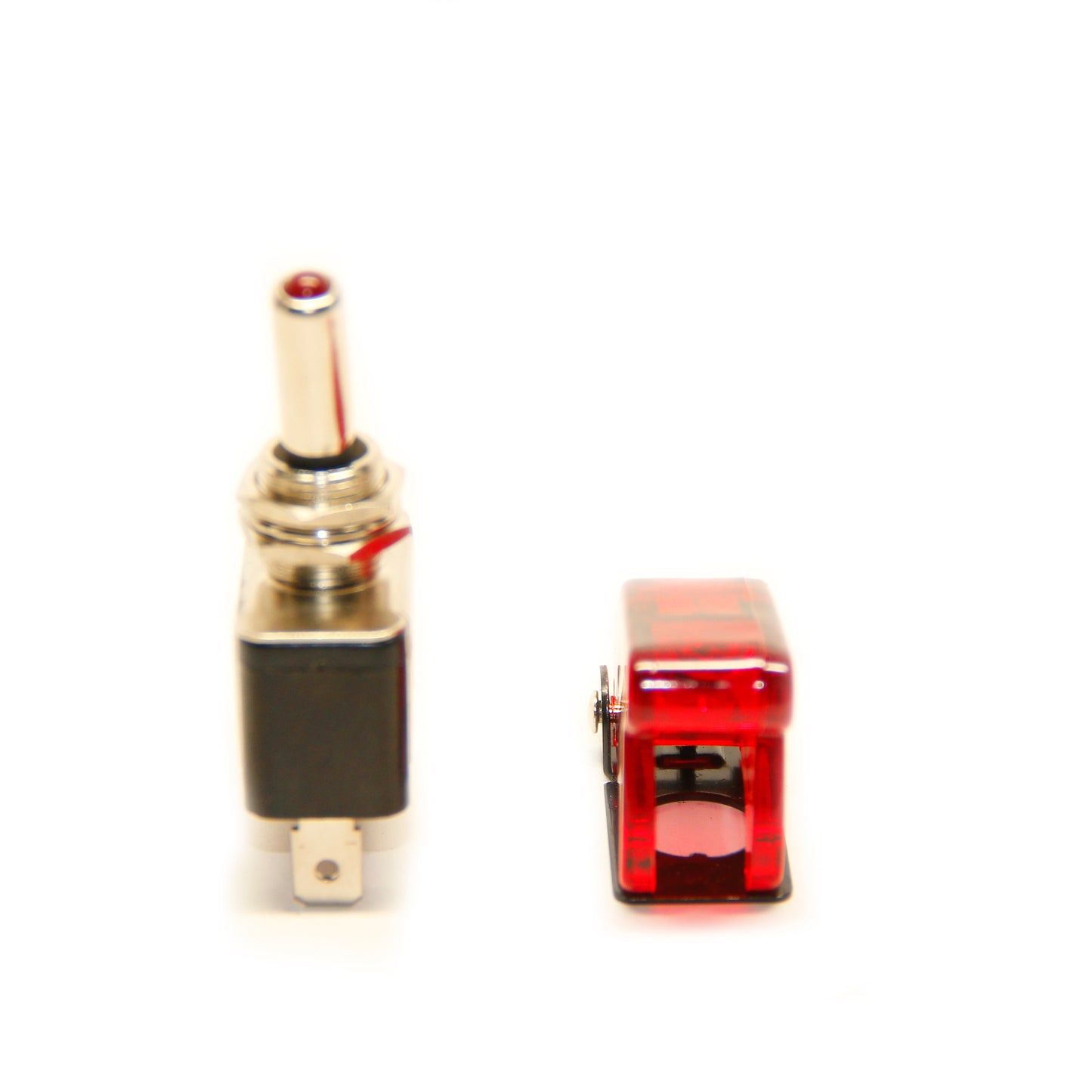 Pactrade Marine Red LED Dot Toggle Switch and Red Safety Switch Flip Cap Cover