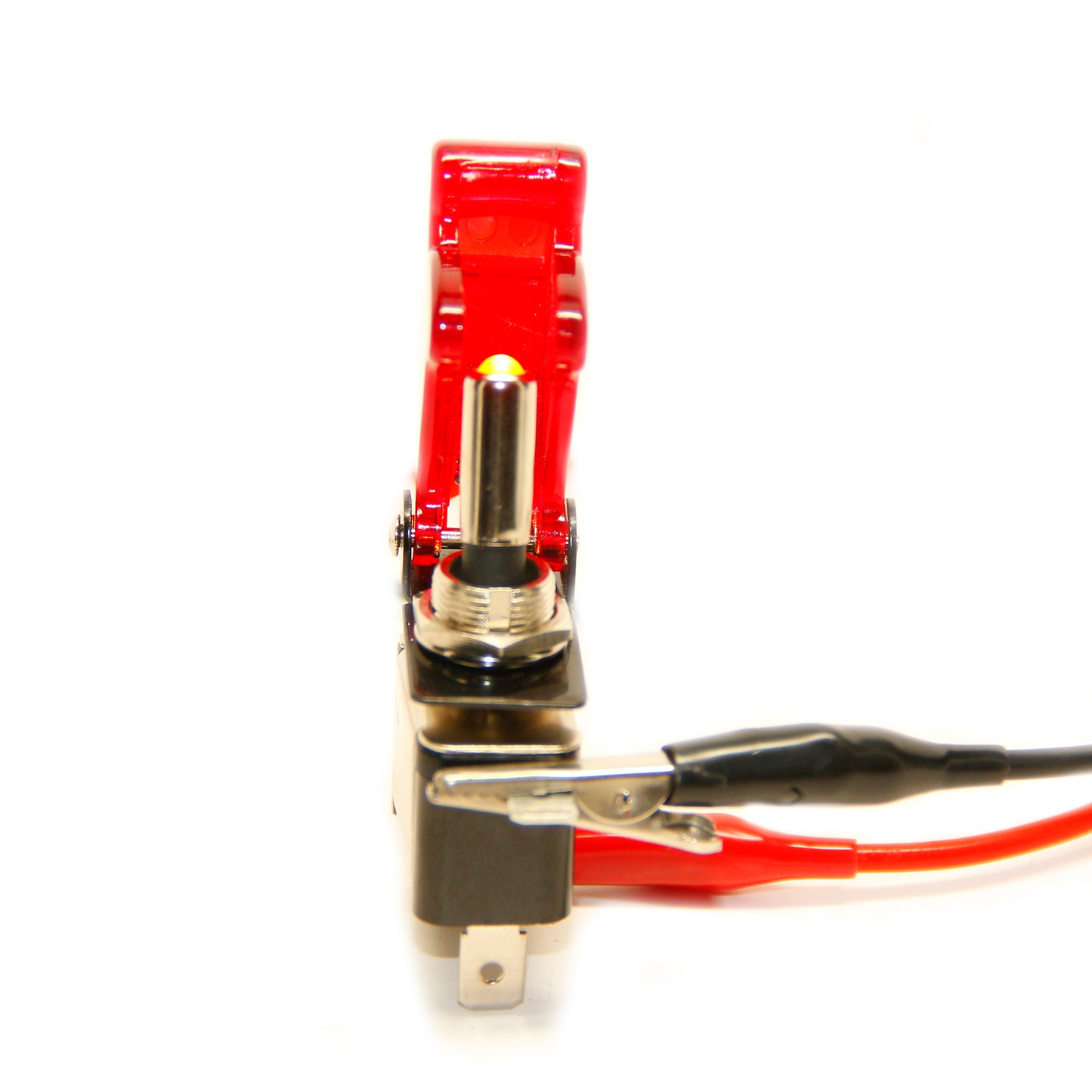 Pactrade Marine Red LED Dot Toggle Switch and Red Safety Switch Flip Cap Cover