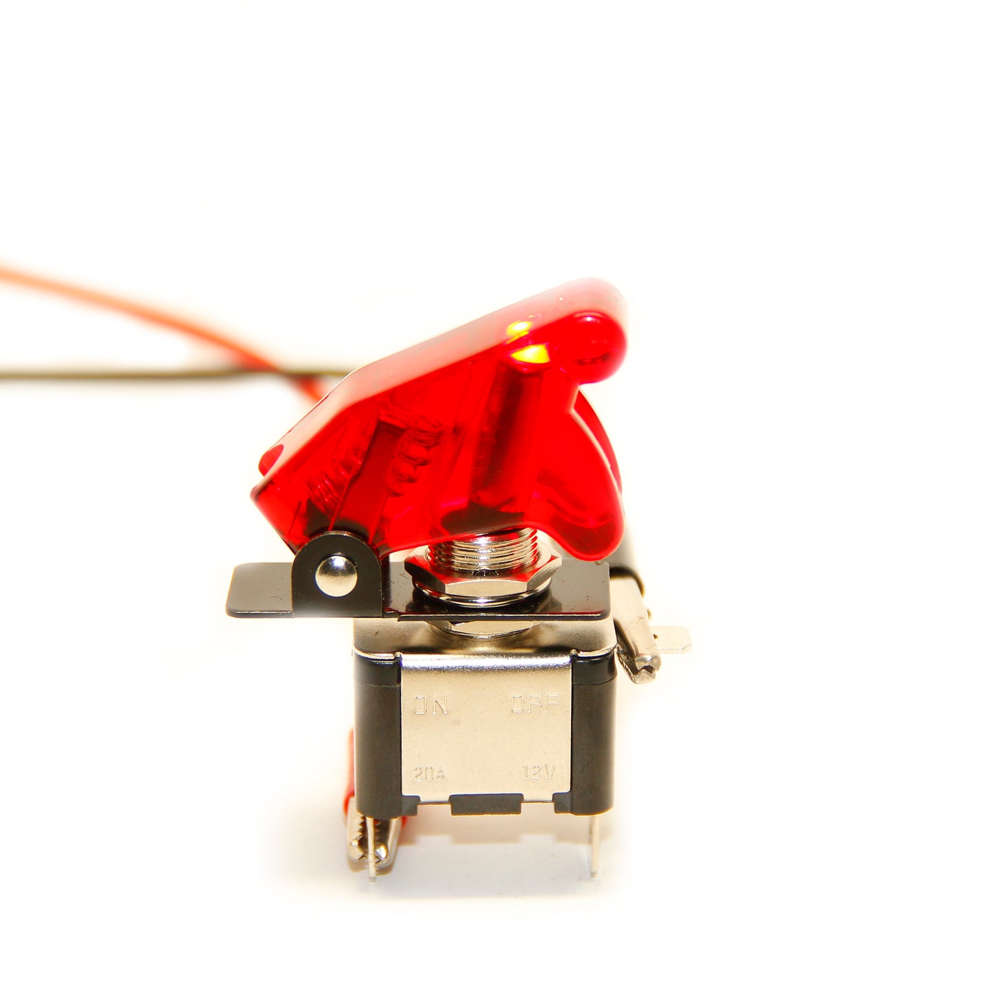 Pactrade Marine Red LED Dot Toggle Switch and Red Safety Switch Flip Cap Cover