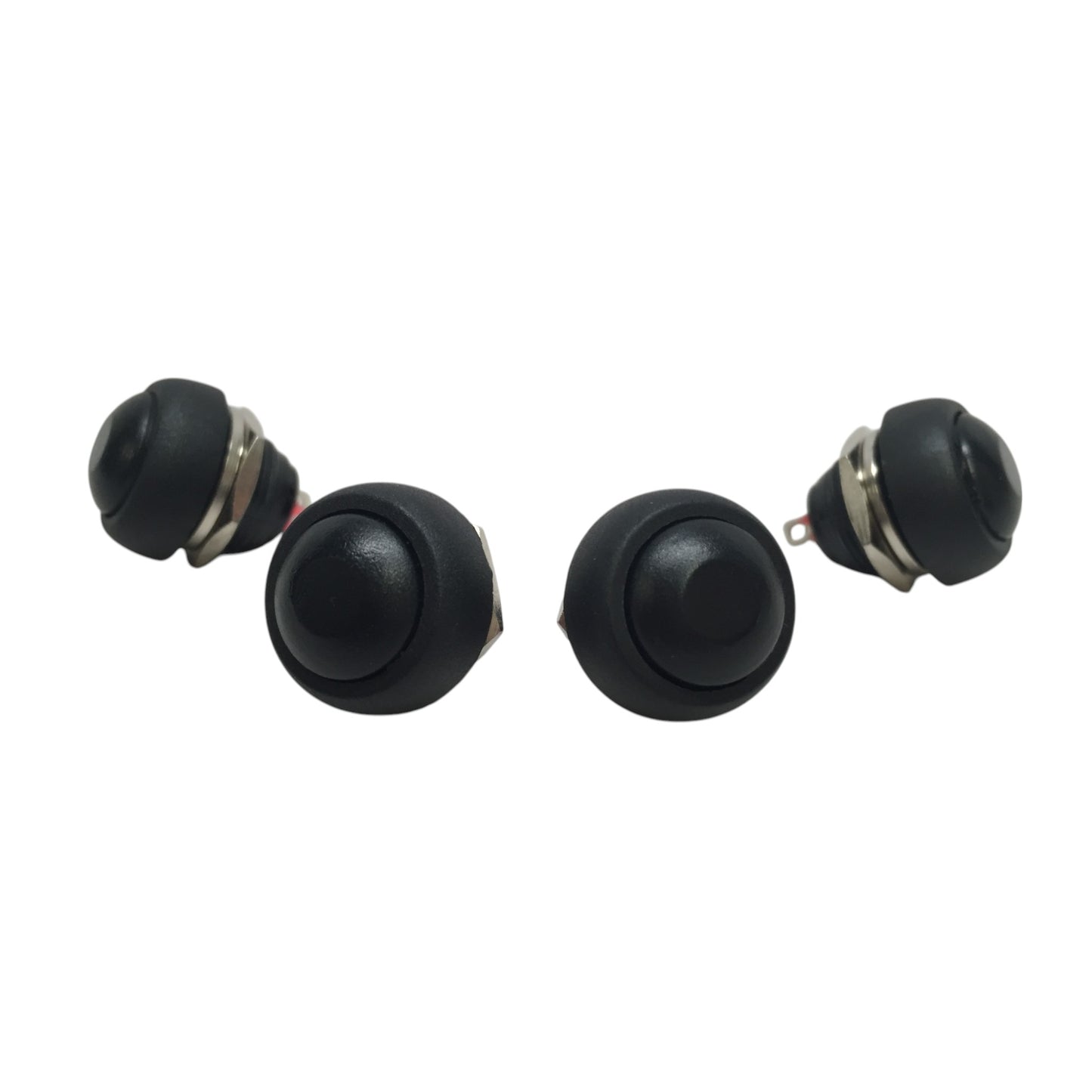 4 PCS Pactrade Marine Boat Car 12MM Mini Round Black Push Button Switch Momentary ON-OFF