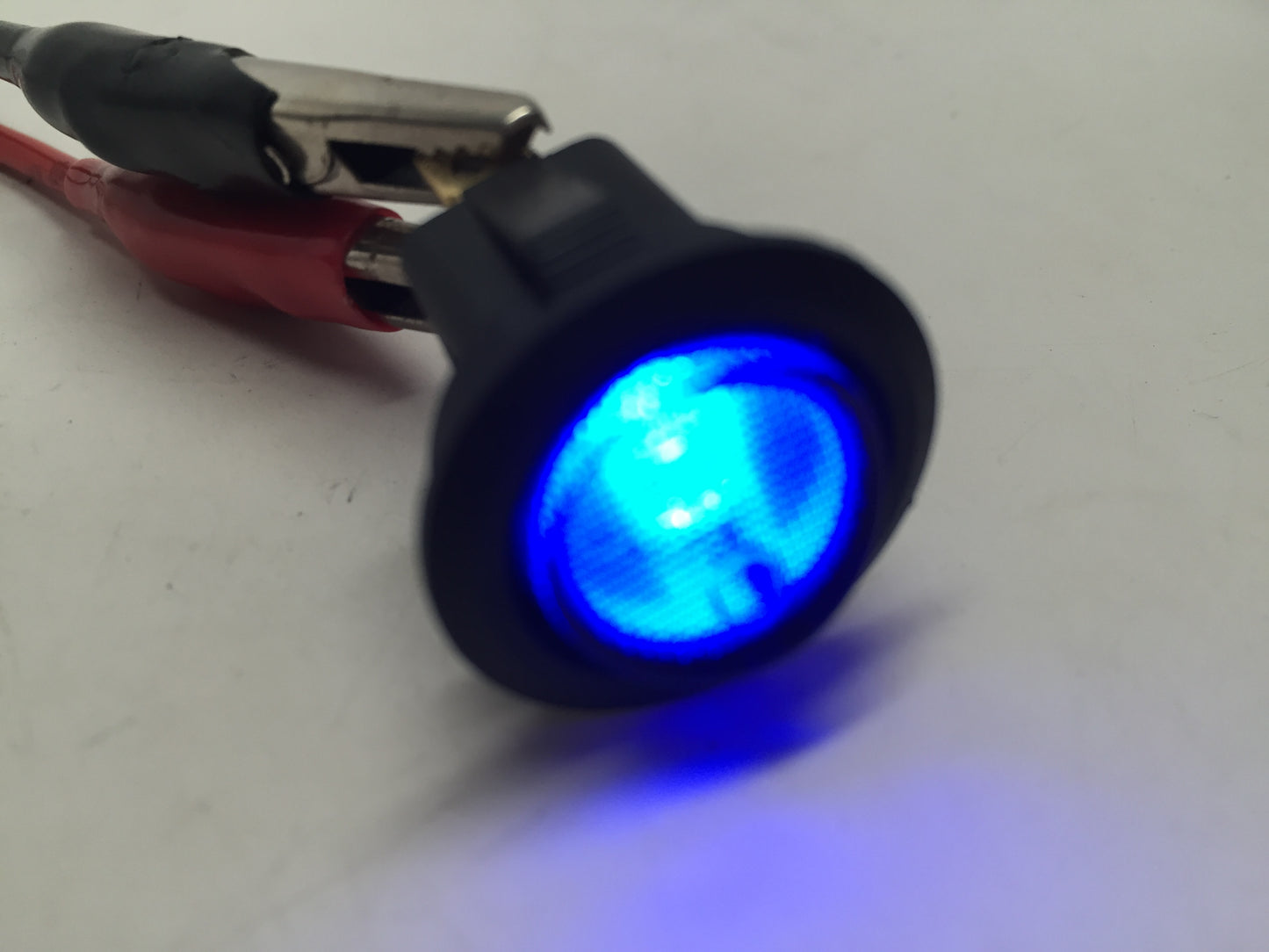 Pactrade Marine 5 PCS Boat Automotive Car Small Round Blue LED Rocker Switch SPST On/Off