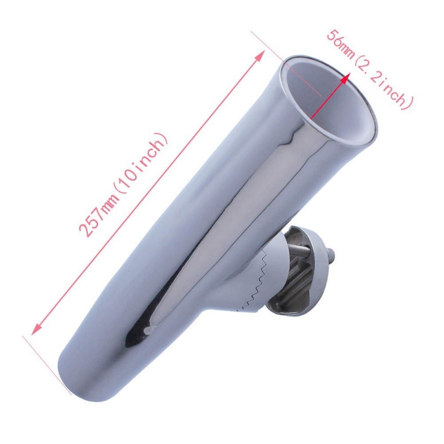 Pactrade Marine Stainless Steel 304 Tournament Style Clamp on Fishing Rod Holder