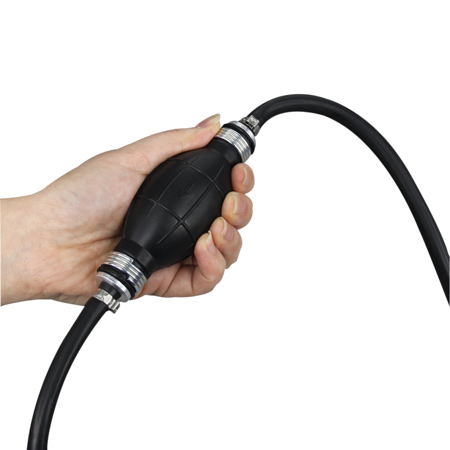 Pactrade Marine Boat Kart Cargo Universal Rubber Pump Hose Assembly Fuel Line Pipe Outboard Boat with Primer Bulb With 6' Hose Black (6mm)