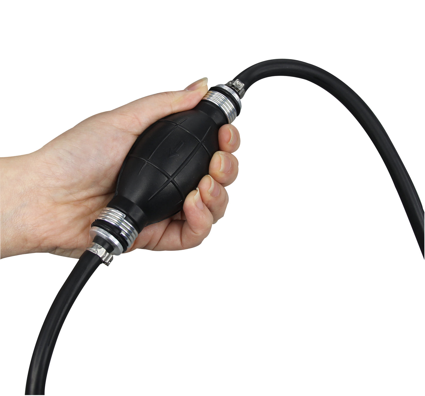 Pactrade Marine Boat Kart Cargo Universal Rubber Pump Hose Assembly Fuel Line Pipe Outboard Boat with Primer Bulb With 6' Hose Black (6mm)