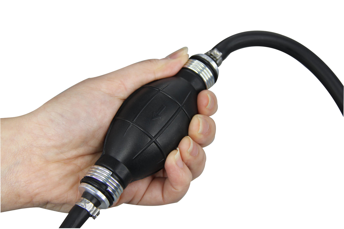 Pactrade Marine Boat Kart Cargo Universal Rubber Pump Hose Assembly Fuel Line Pipe Outboard Boat with Primer Bulb With 6' Hose Black (6mm)