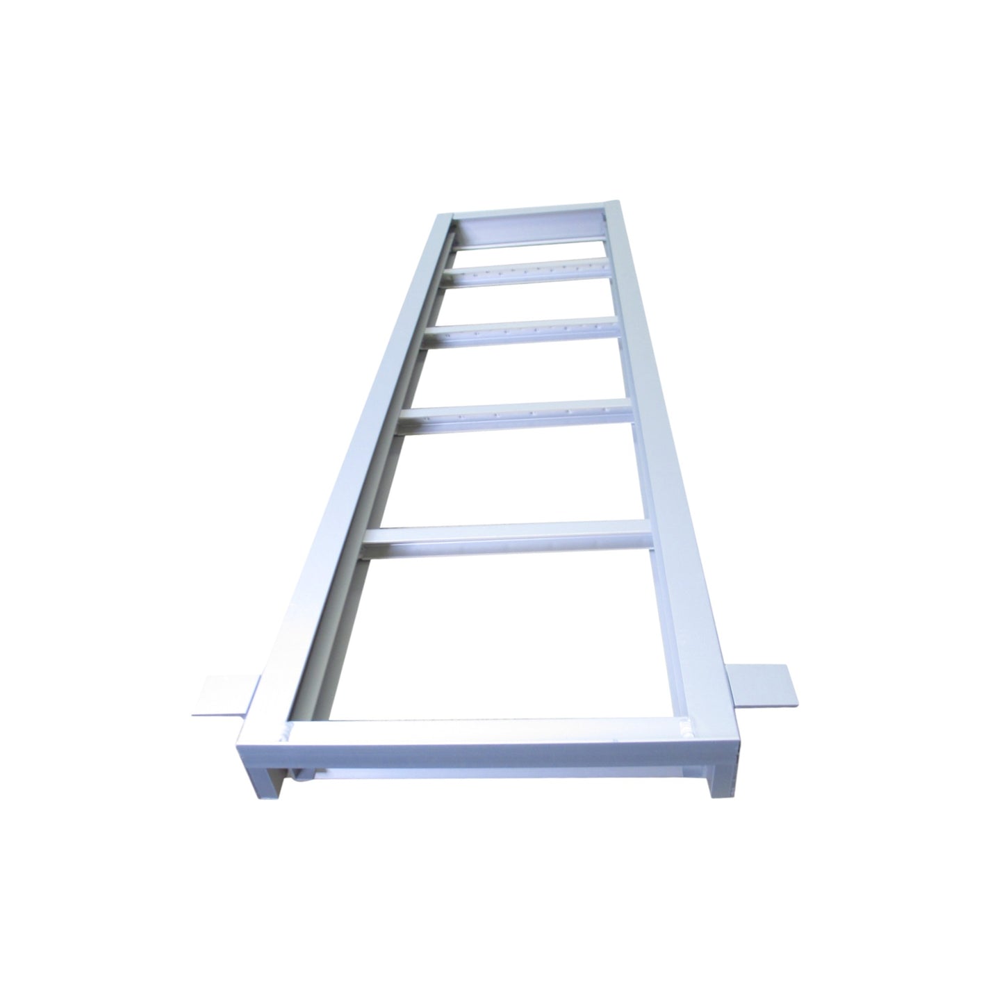 Pactrade Marine Pontoon Boat Under Deck Anodized Aluminum 5 Step Flat Front Ladder 300lbs Capacity Self Store