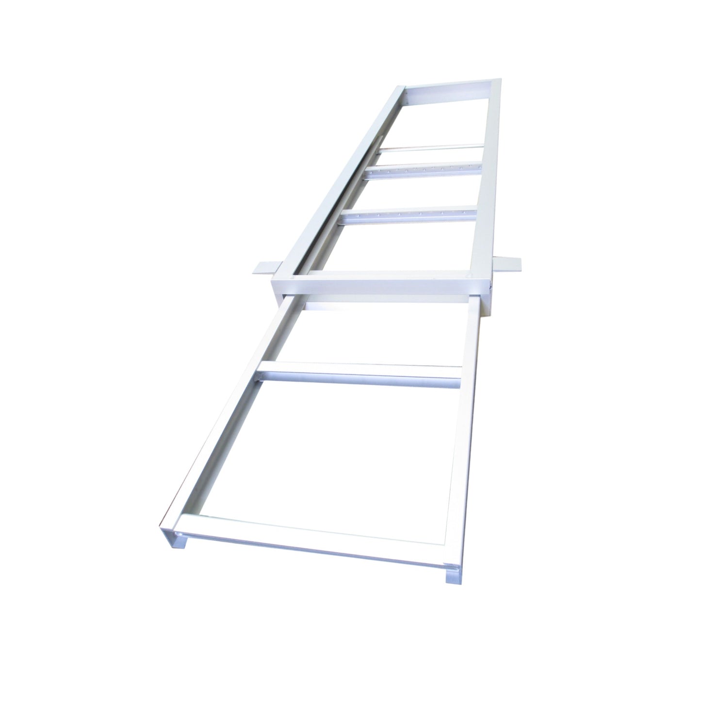 Pactrade Marine Pontoon Boat Under Deck Anodized Aluminum 5 Step Flat Front Ladder 300lbs Capacity Self Store
