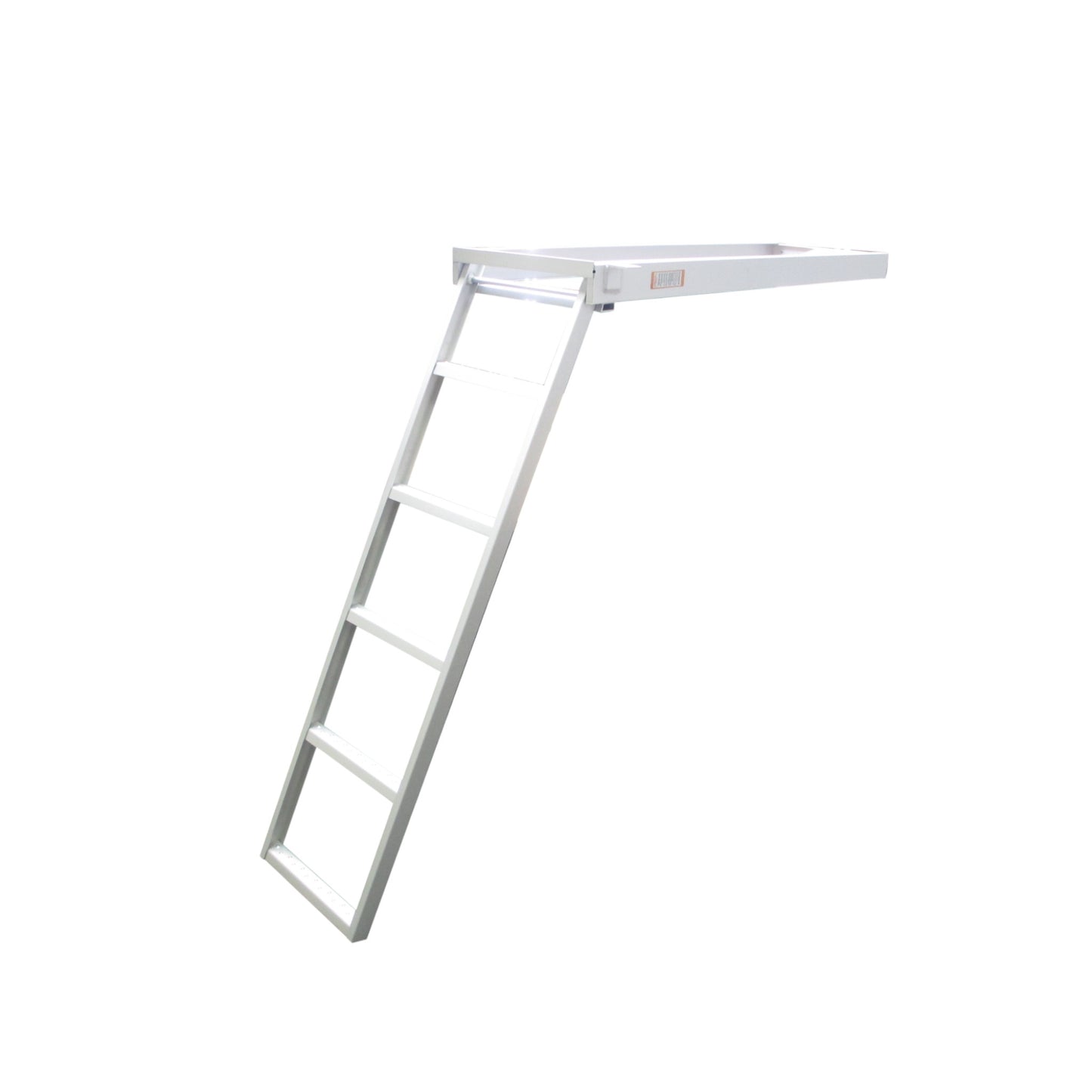 Pactrade Marine Pontoon Boat Under Deck Anodized Aluminum 5 Step Flat Front Ladder 300lbs Capacity Self Store