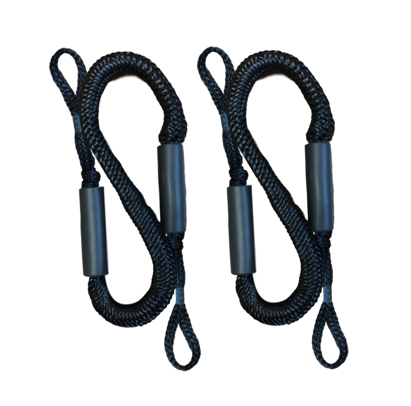 Pactrade Marine Bungee 2 Pieces Dock Line, Elastic Mooring Rope, Morring Rope for Docking 3ft EVA Foam Floats for Boats PWC Kayak Jet Ski (Black)