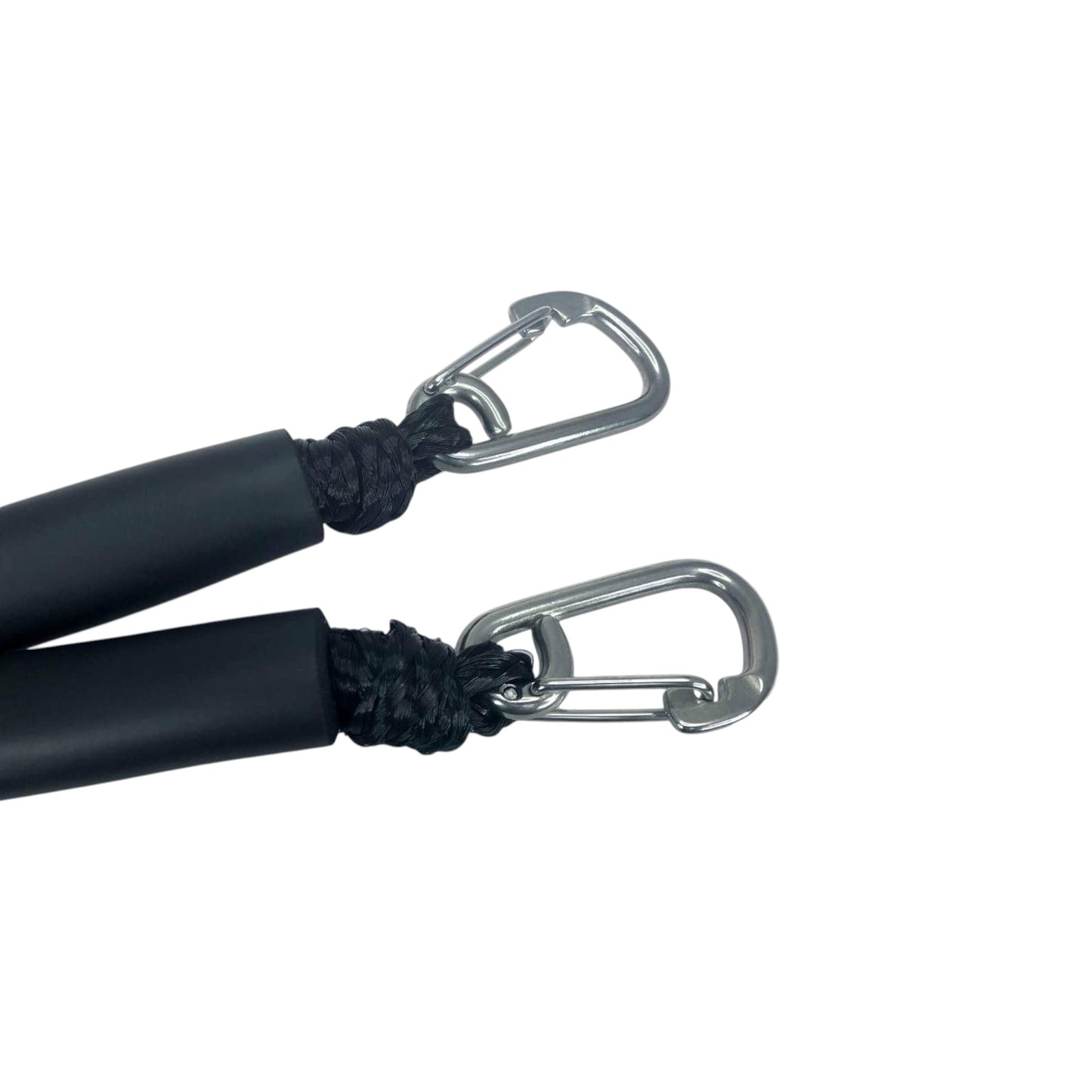 Pactrade Marine Boat Pontoon Kayak PWC Jet Ski Bungee Dock Line Mooring Rope 4'-5.5' with SS316 Snap Hook Salt and Fresh Water Use 2 Pack (Black & White)