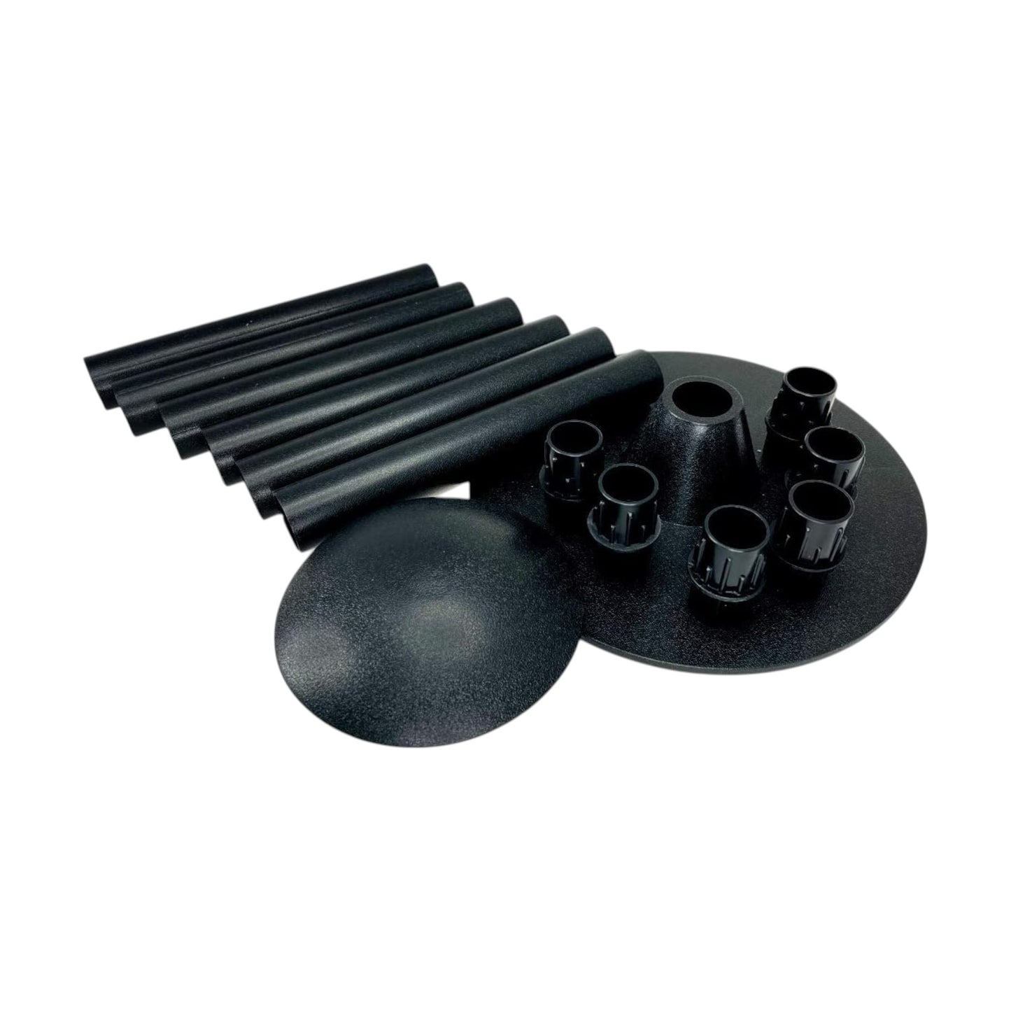 Pactrade Marine Boat Pontoon Cover Support Pole Adjustable Height 12" to 54" ABS Black Plastic Tall Short Round Base for Jon Boat Pontoon Boat Cover Aluminum Boat Tarps Bimini Tops Marine Grade