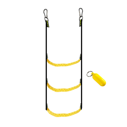 Pactrade Marine Emergency Rope Ladder Assist Boarding Foldable Inflatable Fishing Dinghy Boat Kayak Motorboat Canoeing Sailboat Yacht (3 Steps)