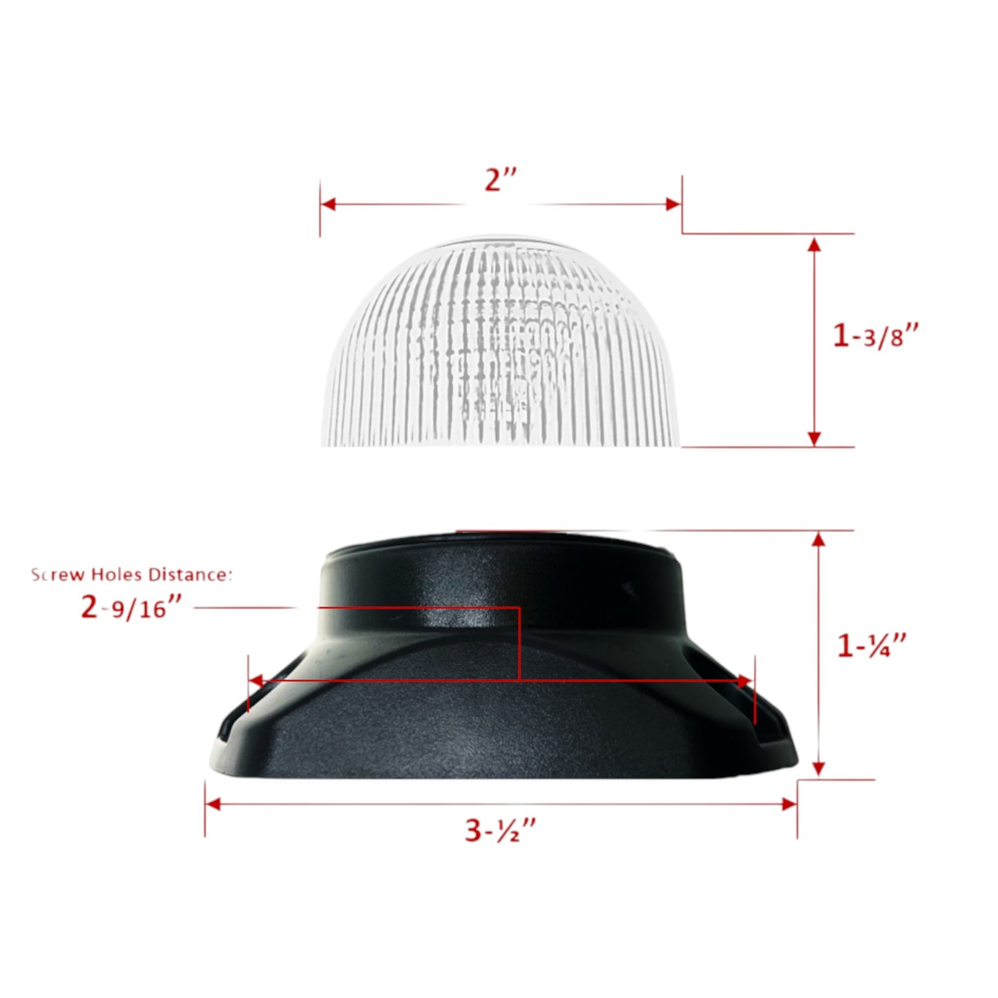 Pactrade Marine Boat LED All Round Navigation Light Clear Lens PA Housing 8-30VDC/3W 2NM IP67 RoHS CE Certified (Red)