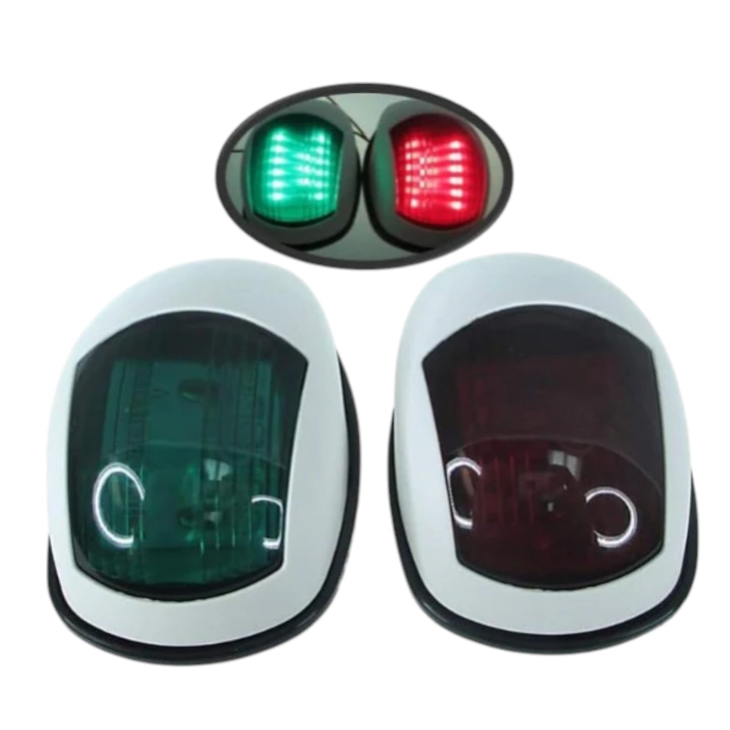 Pactrade Marine Boat Navigation LED Light Green Starboard Red Port White PC IP66