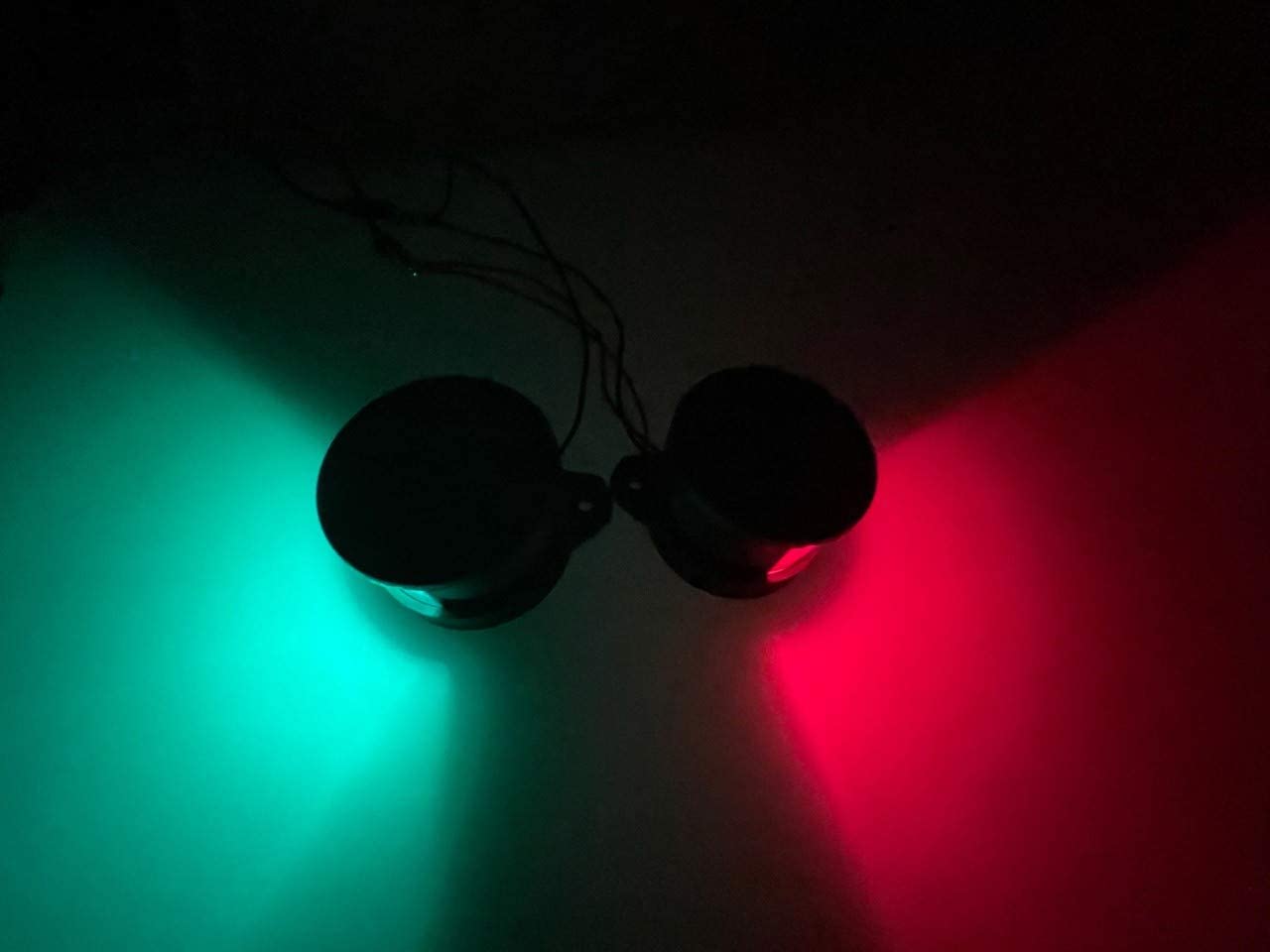Pactrade Marine Boat Pontoon Pair of Navigation Side Lights Green Red Horizontal Mount DC12V 1NM Base-Down & Base-Up Mount Bulb for 39.4ft & Under (LED Bulb)