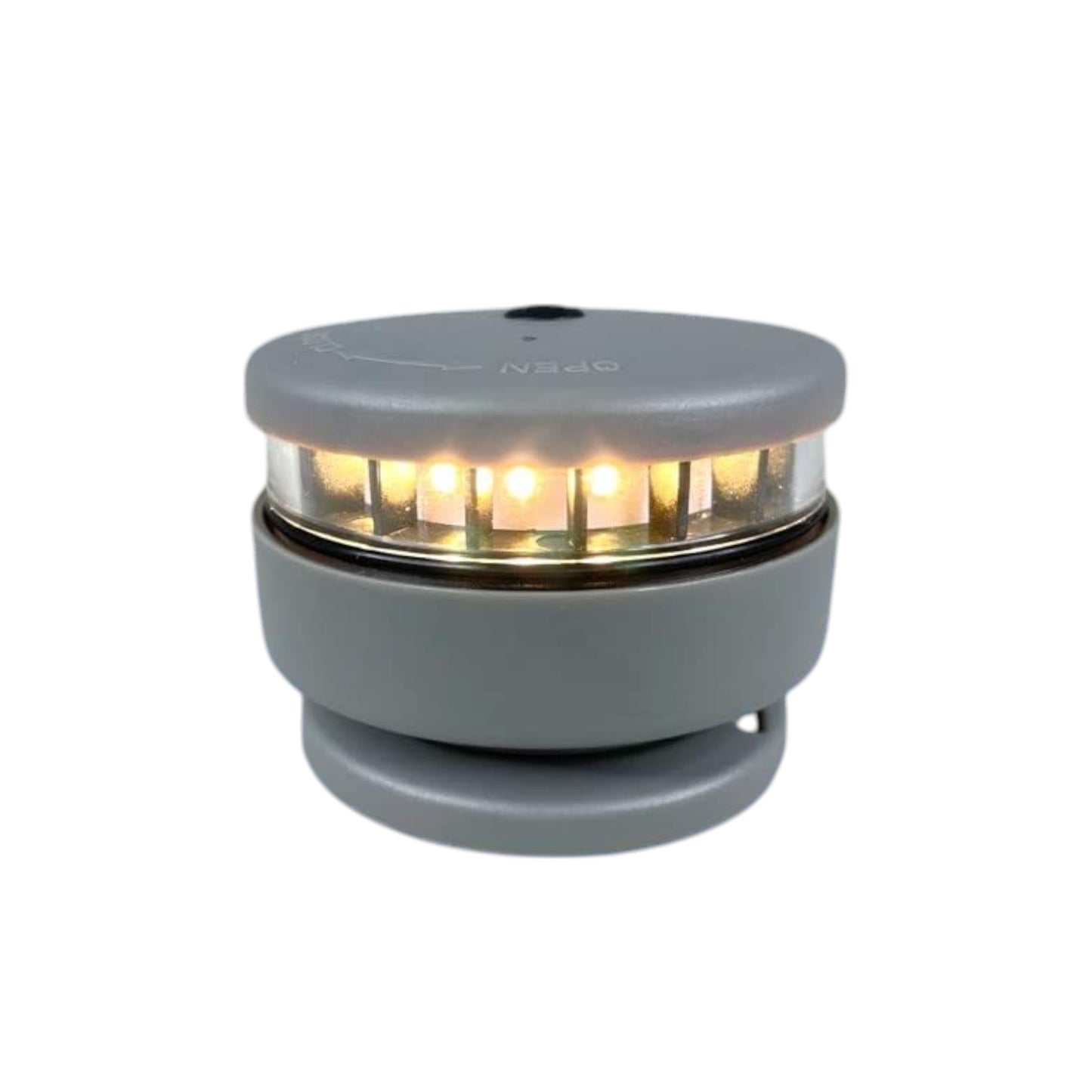 Pactrade Marine Grey Housing Button Navigation Light Various Modes Magnetic Base Surface Mount Black Straps LED AA Battery Operated IP:67 CE RoHS Certified (Warm White)