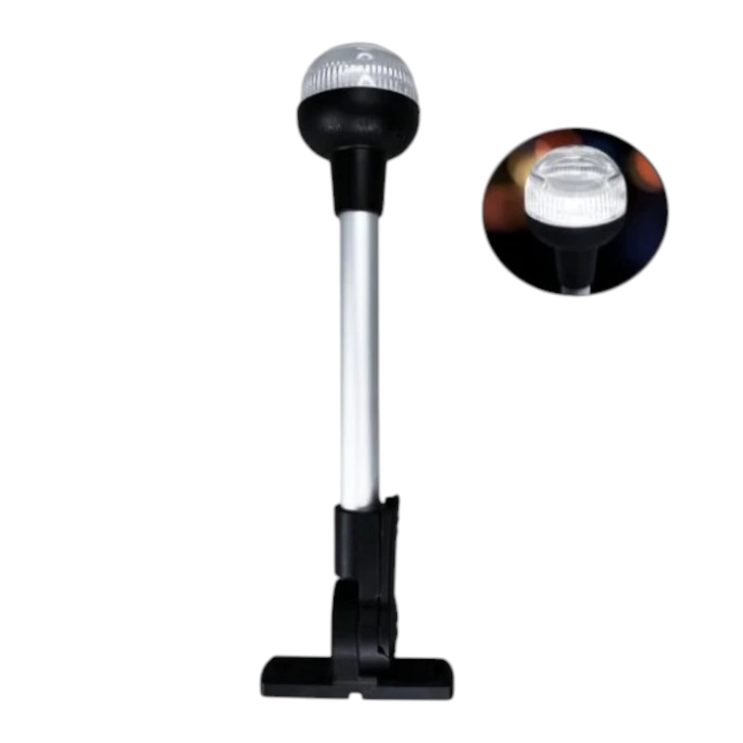 Pactrade Marine Aluminium LED RV Adjustable All Round 360 Degree with Stern Pole Navigation Anchor Light Pontoon Fishing Boat Kayak (12" Horizontal)