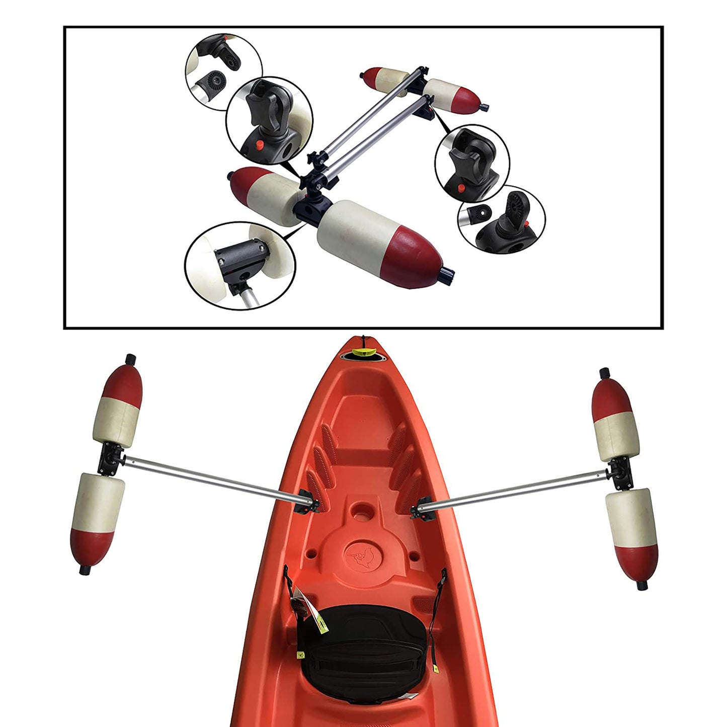 Pactrade Marine Boat Kayak Canoe PVC Outrigger Arms Stabilizer System Fishing