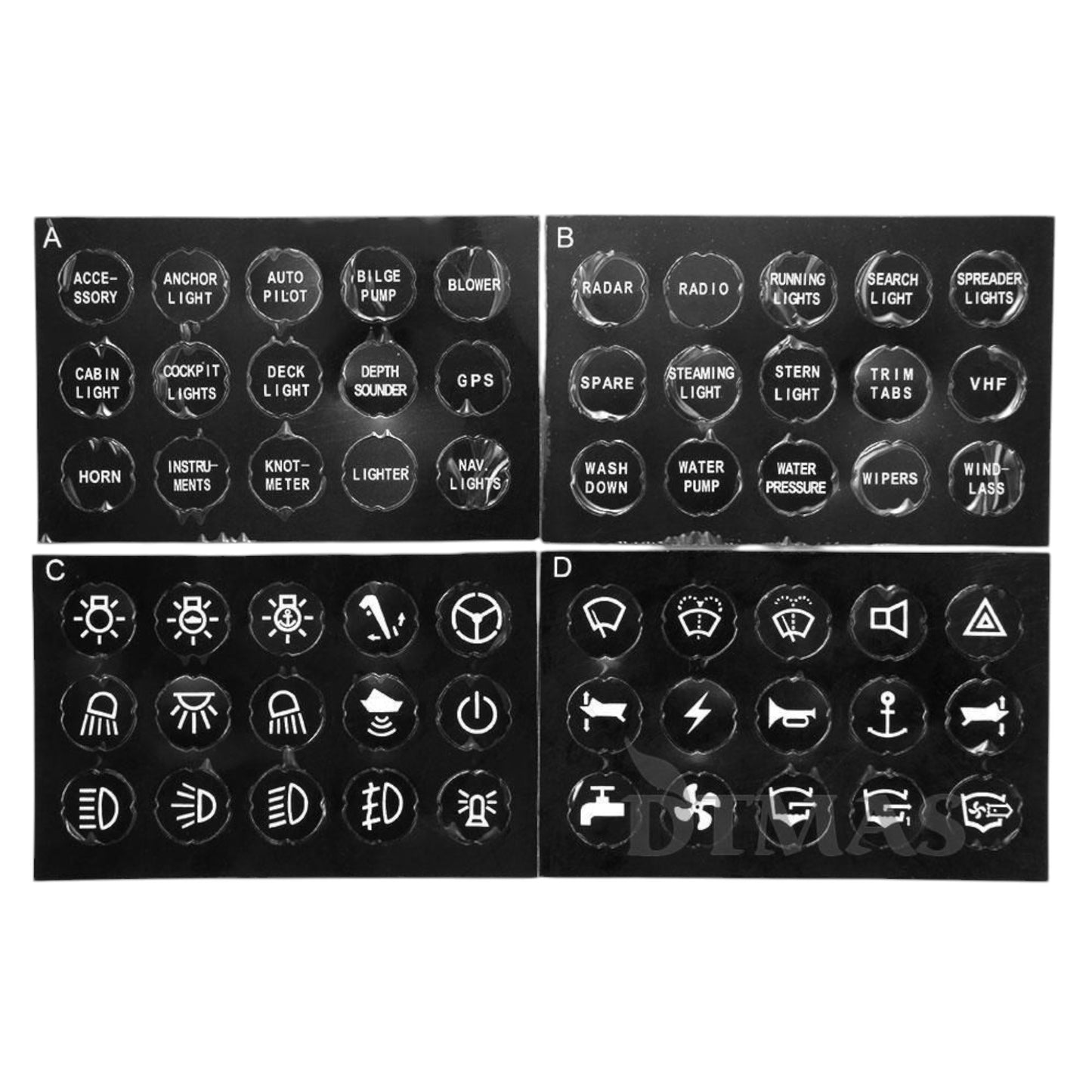 Pactrade Marine Boat RV 4 Gang Waterproof Toggle Switch Panel W/LED Indicator & Breakers