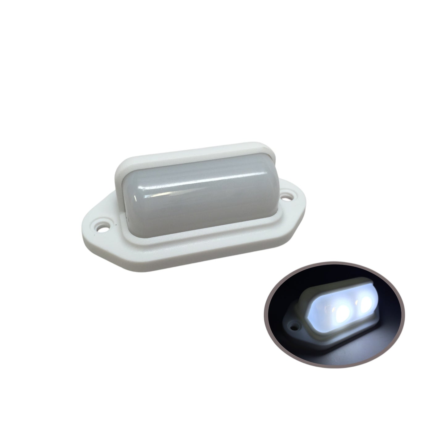 Pactrade Marine Boat LED RV White LED Companion Way Courtesy Light 2.6X1.3" White Housing