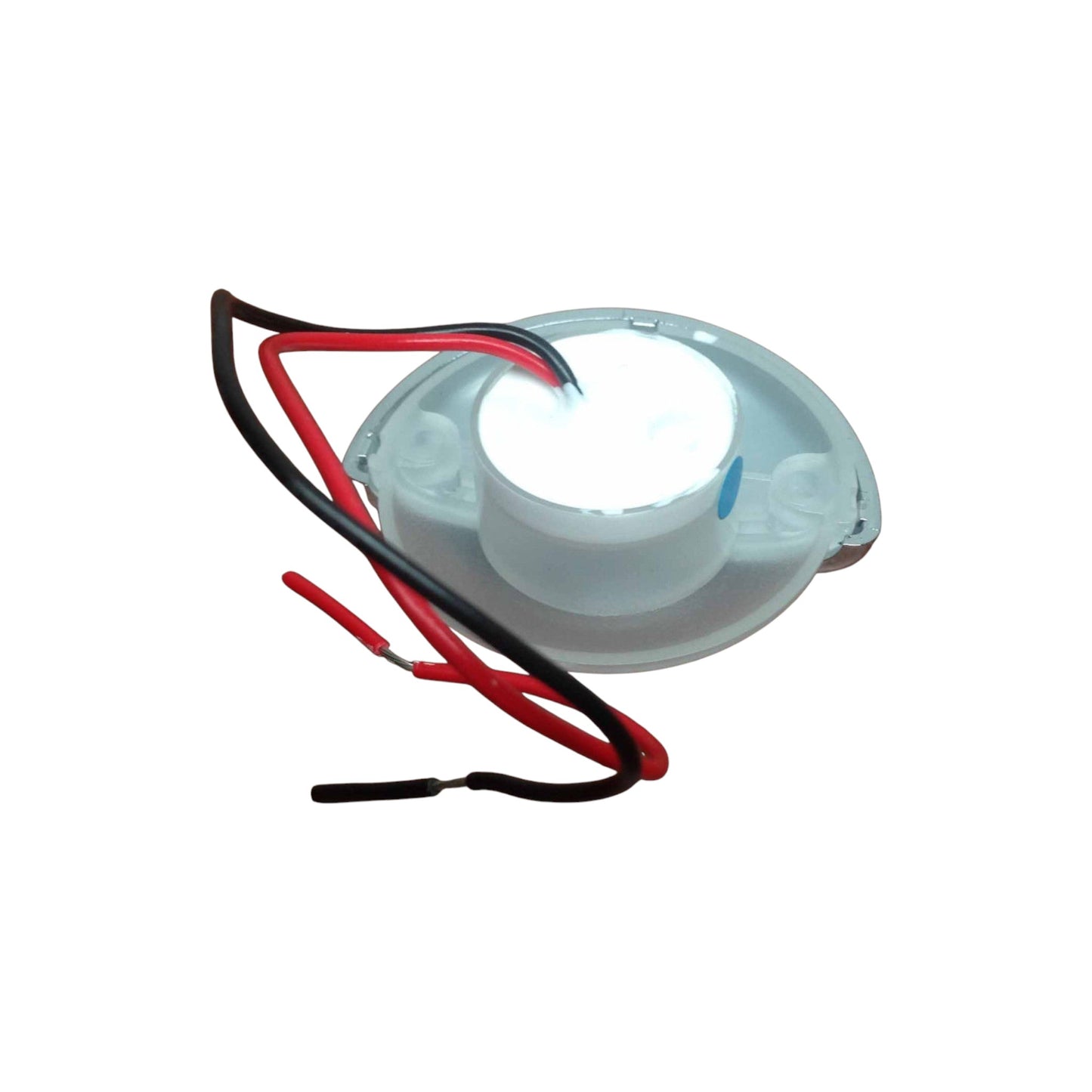 Pactrade Marine RV White LED Mount Half Round Courtesy Light Recessed Mount Chrome Plated