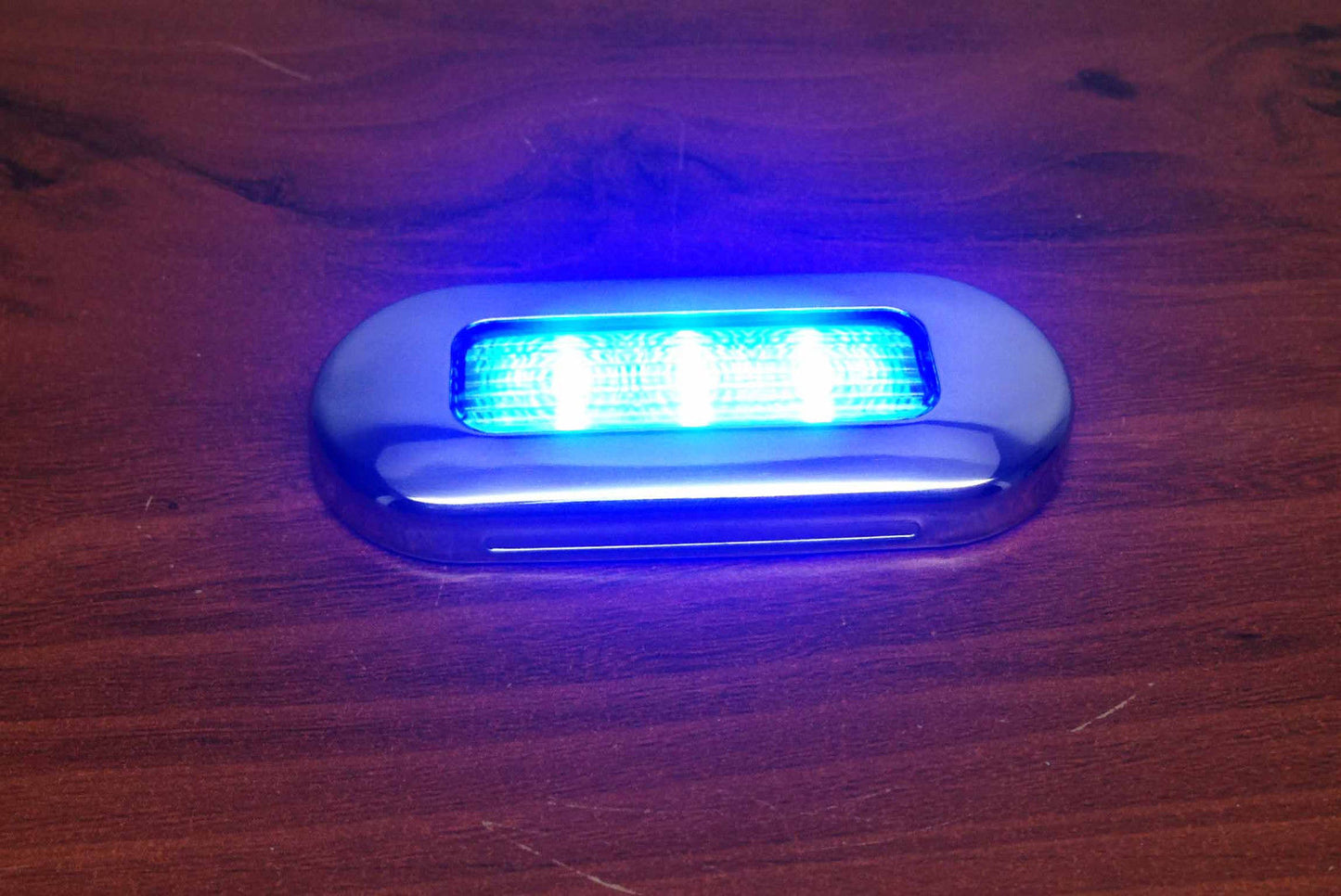 Pactrade Marine Boat LED Blue Oblong Shape Courtesy Light 3"BY1.25" Stainless Steel Rim