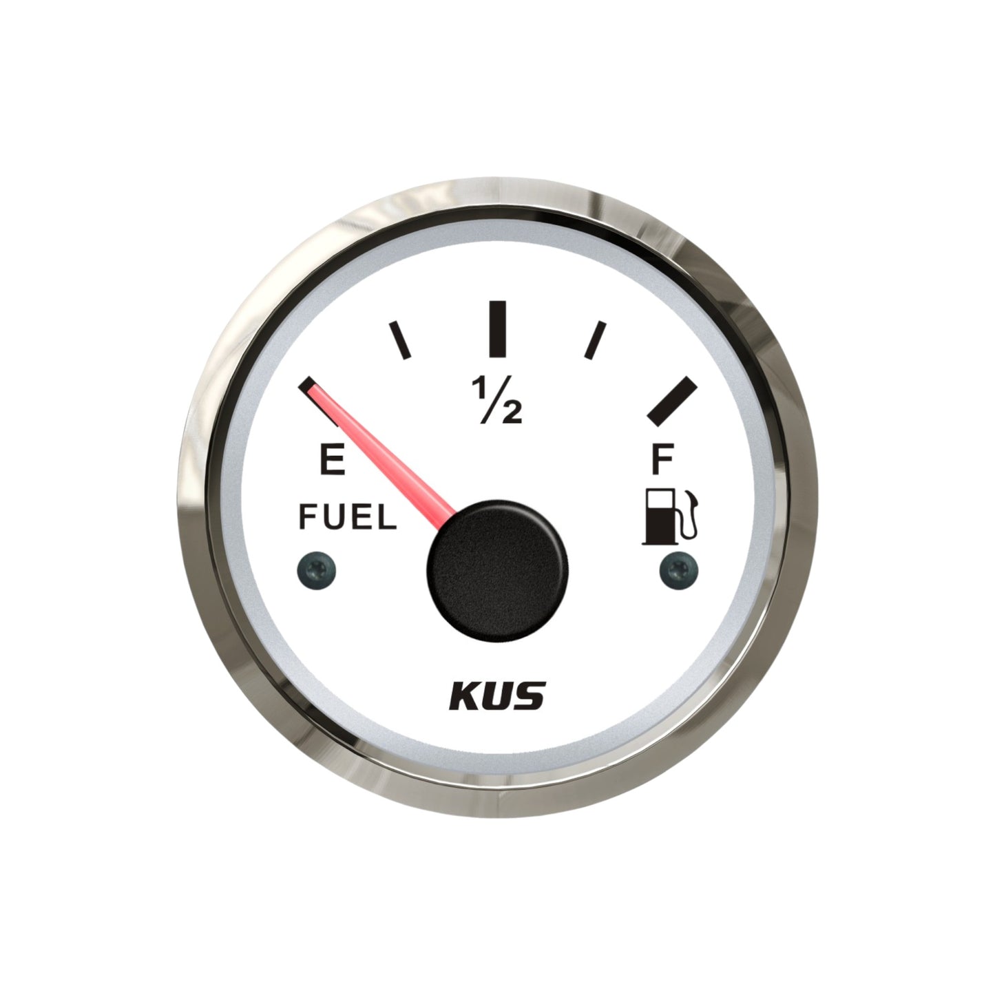 Pactrade Marine Boat KUS Analog Fuel Oil Tank Level Gauge Indicator 2'' 12V/24V 52mm 240-33ohms SS316 Bezel