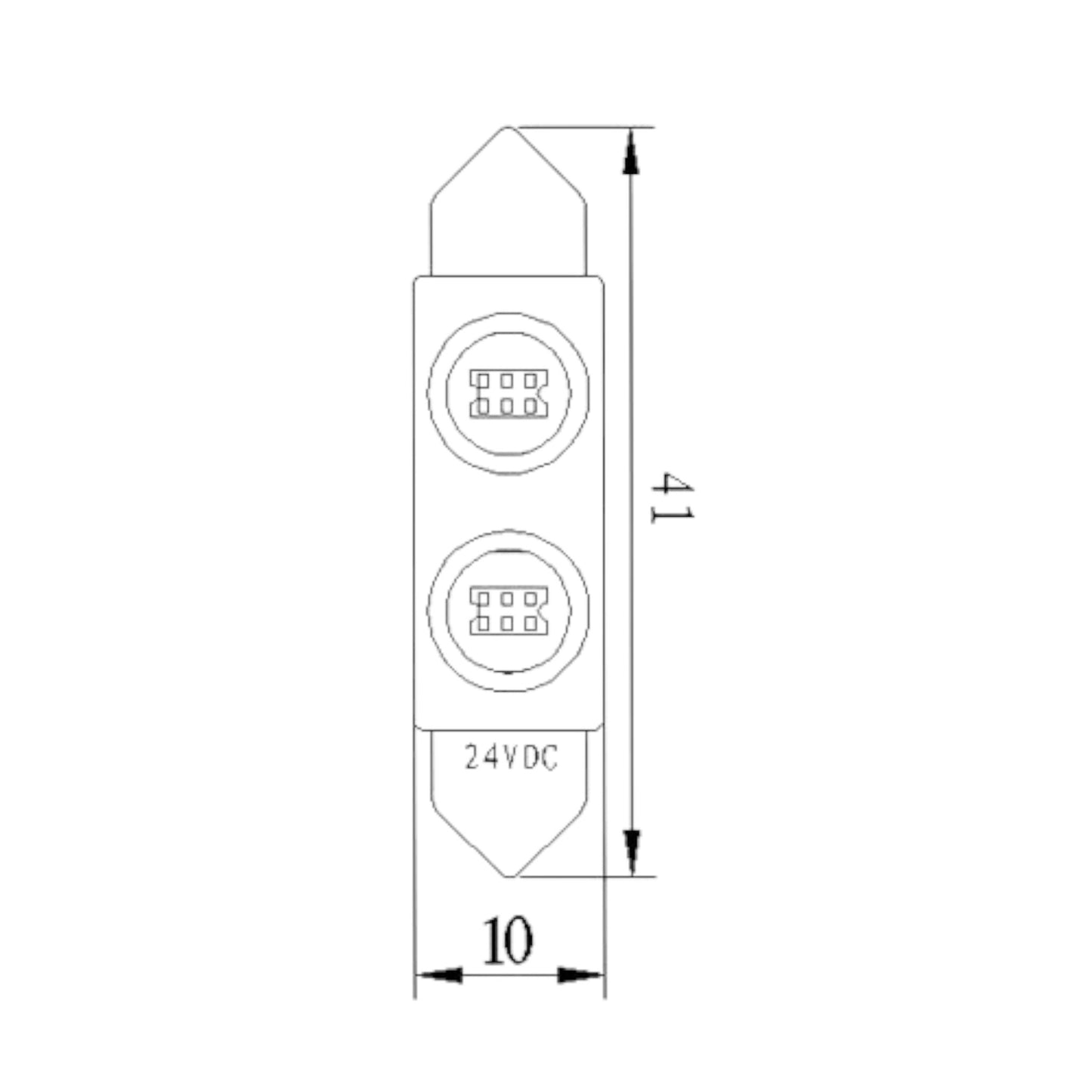 Pactrade Marine Boat Part LED 2 Bulb Festoon Type Cool White