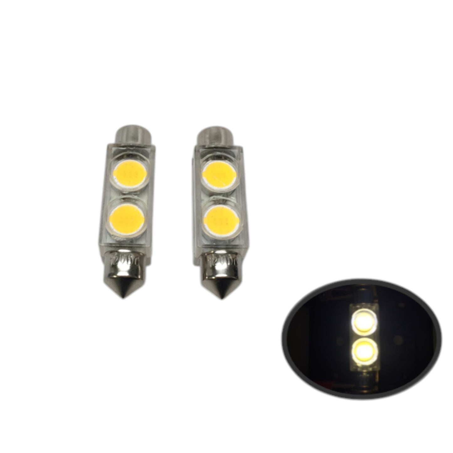Pactrade Marine 2 PCS Boat RV Auto Car Trailer Bus LED 2 Bulb Festoon Type Warm White