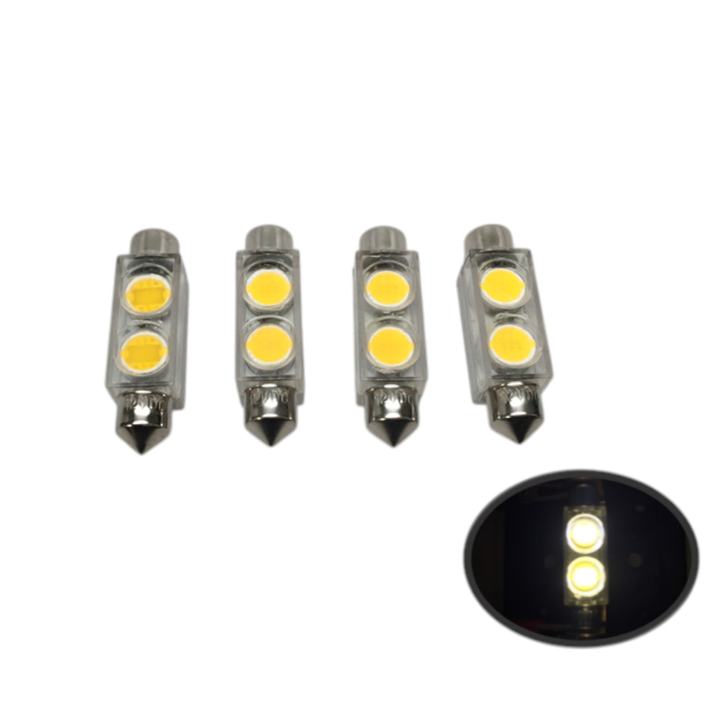 Pactrade Marine 4 PCS Boat RV Auto Car Trailer Bus LED 2 Bulb Festoon Type Warm White
