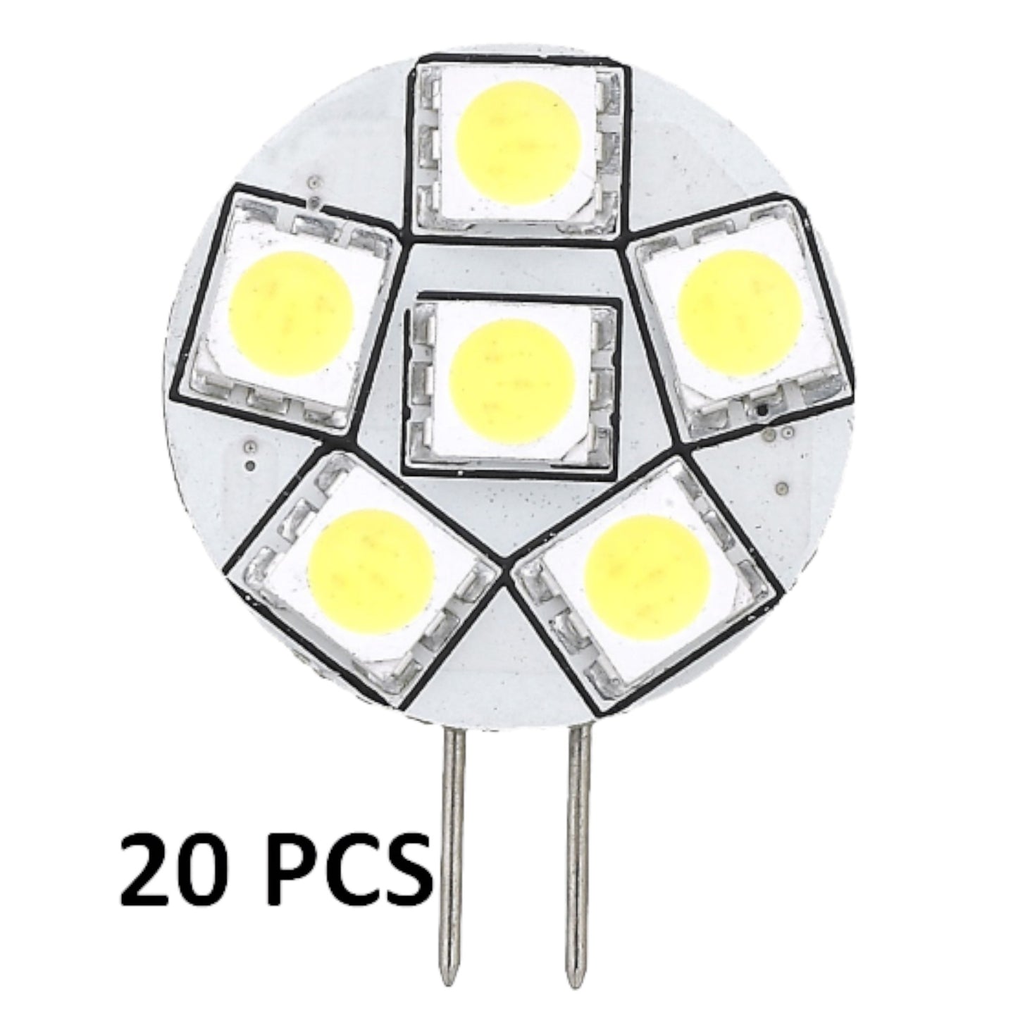 Pactrade Marine RV Trailer Replacement LED Bulb G4 Warm White Side Pin 23MM Dia. 20 PCS