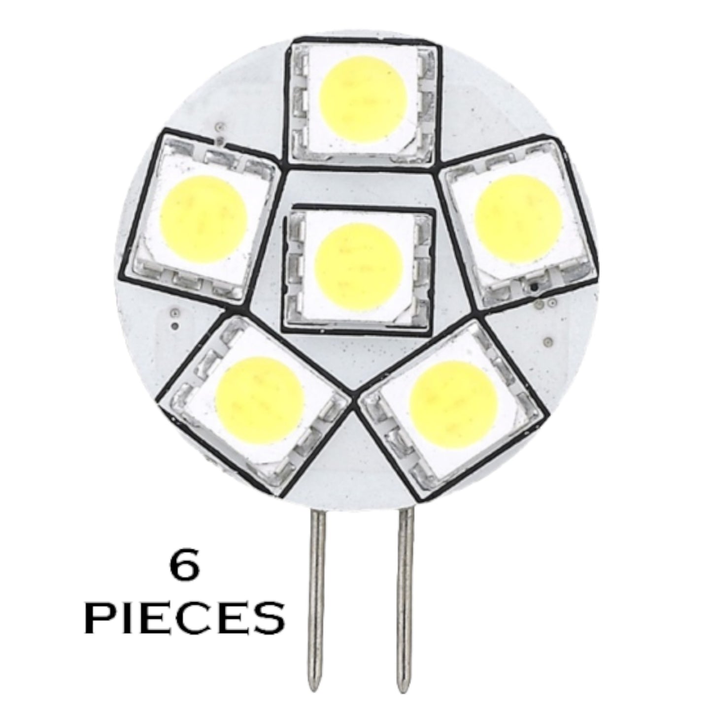 Pactrade Marine Boat RV Auto Trailer LED Bulb G4 Warm White Side Pin 23MM Dia. 6 PCS