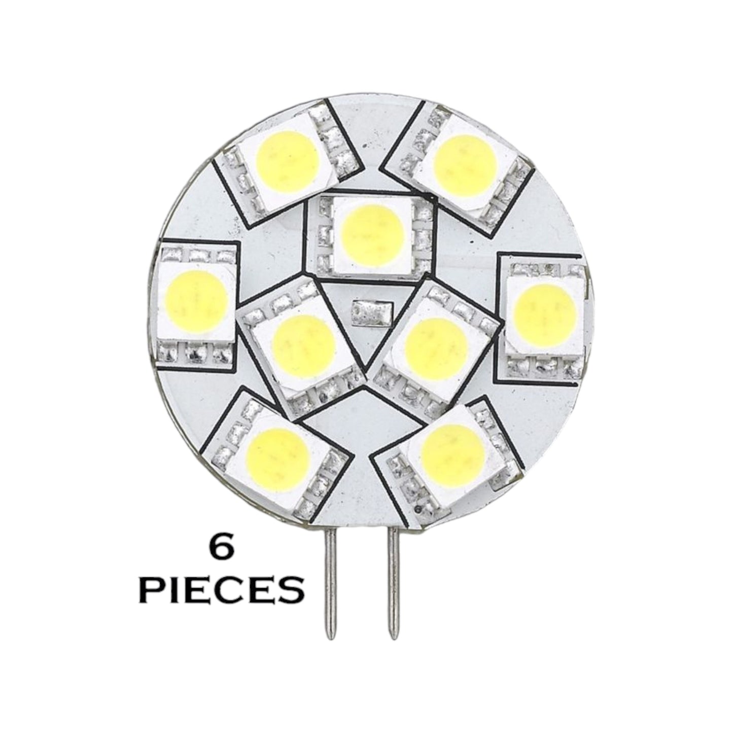 Pactrade Marine RV Marine Trailer Part Replacement LED Bulb G4 Warm White Back Pin 1.1"D 6 Pcs
