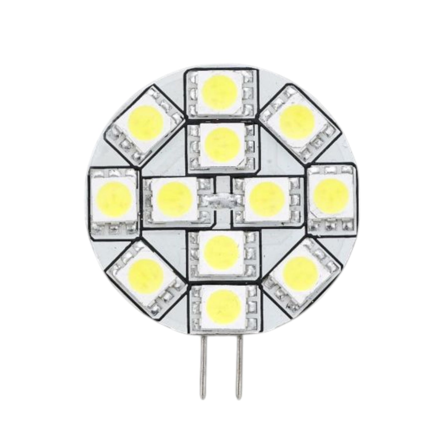 Pactrade Marine RV Car Part Replacement LED Bulb G4 Type Warm White Side Pin 1.2" Diameter