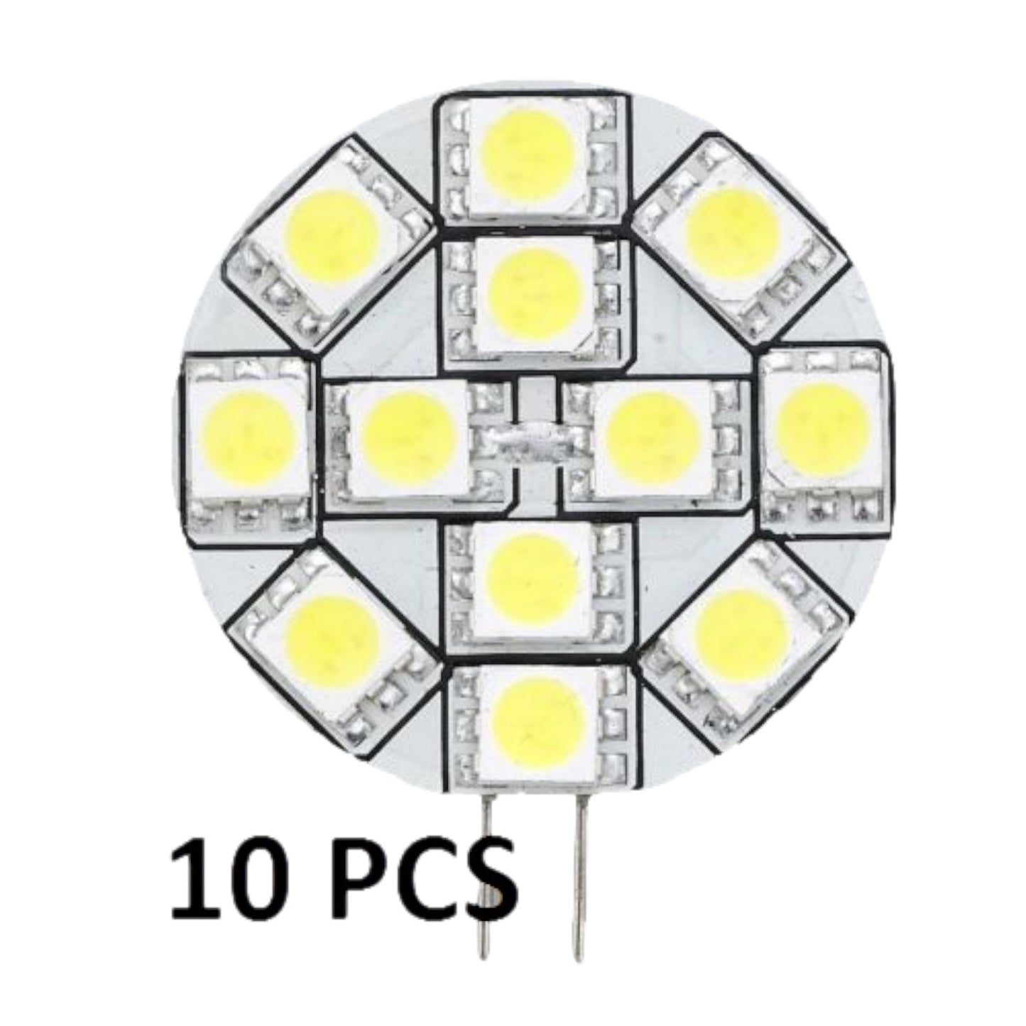 Pactrade Marine Trailer Auto RV Replacement LED Bulb G4 Warm White Side Pin 1.2"D 10 PCS
